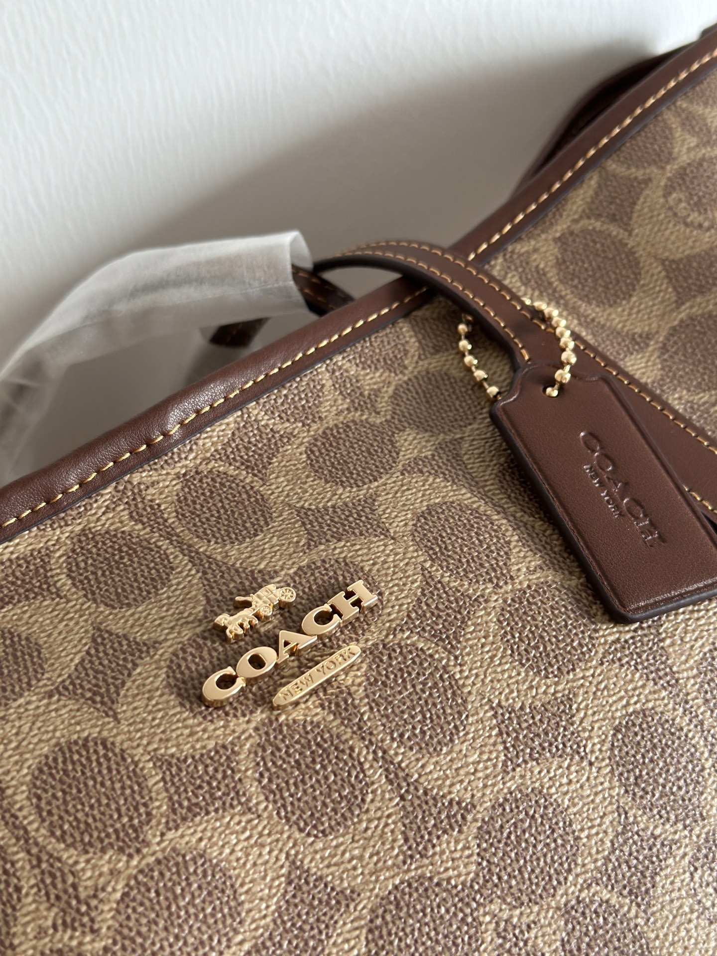 Coach 纯 Coach蔻驰 CV976 City33系列最新奥莱款购物袋托特包