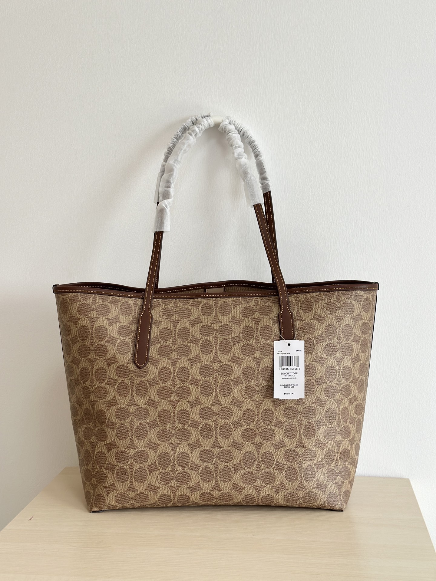 Coach 纯 Coach蔻驰 CV976 City33系列最新奥莱款购物袋托特包