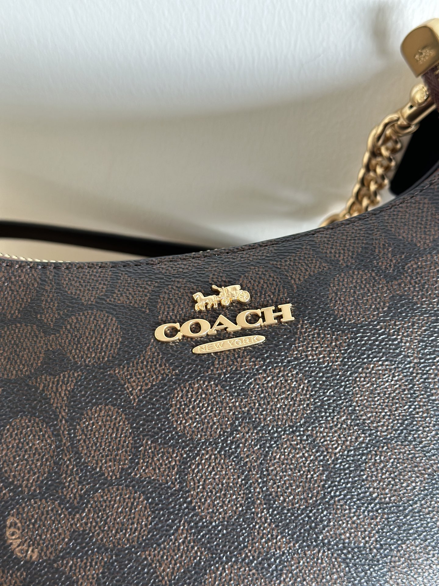 Coach 纯原COACH/蔻驰CV933 Teri系列单肩包PVC配皮单肩斜挎腋下包手提包