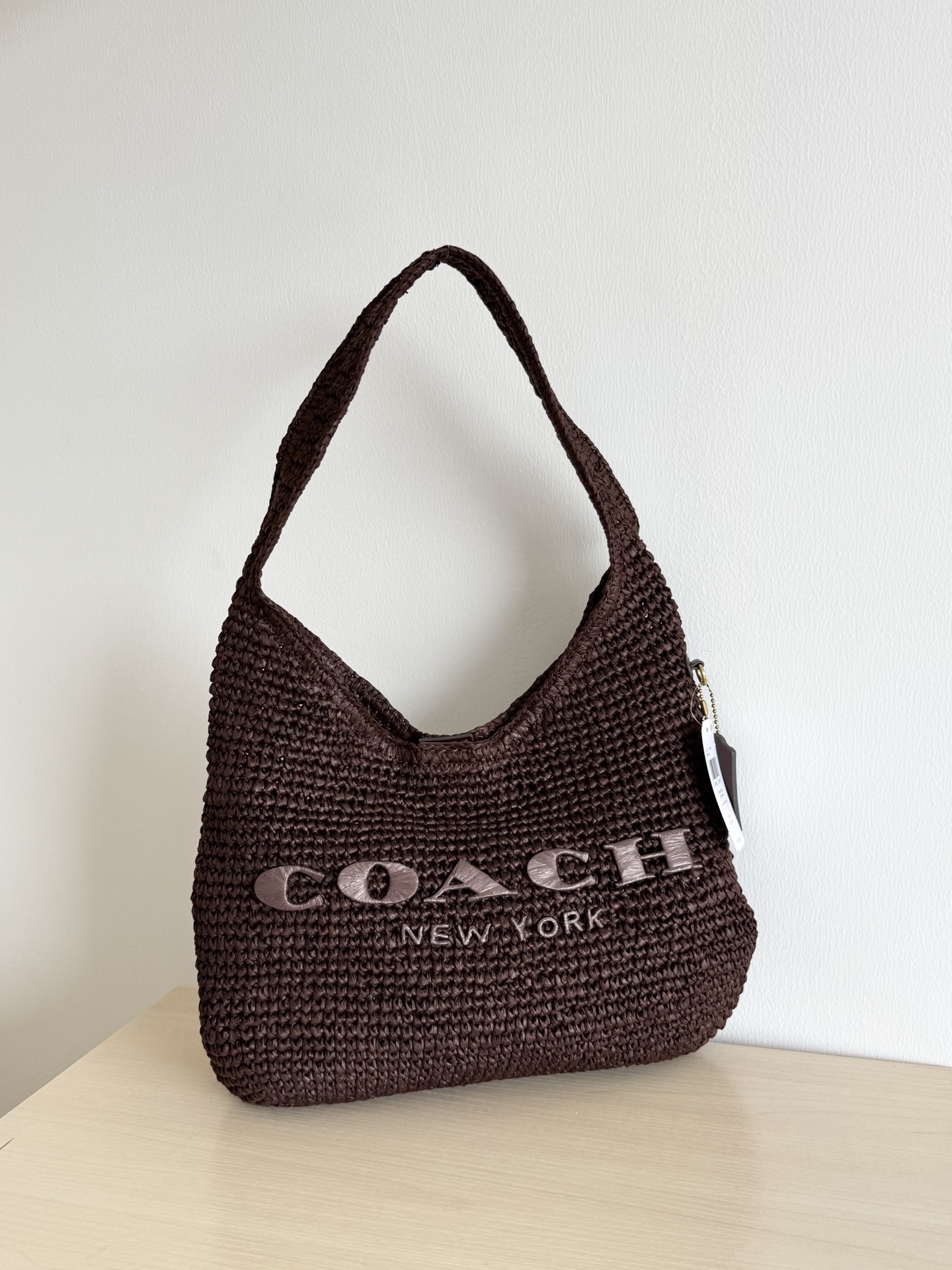 Coach Coach蔻驰 CDU75 新款草编腋下包 天然拉菲草材质编织 自带度假松弛感