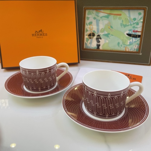 Hermès H Déco Coffee Cups - Set of 2 Cups and Saucers, 160 ml 1 Hermès H Déco Coffee Cups - Set of 2 Cups and Saucers, 160 ml