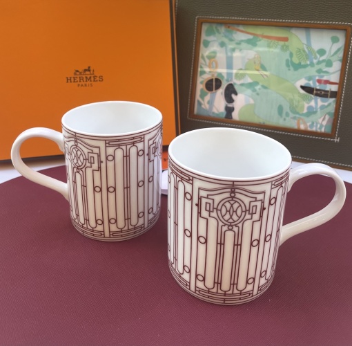 Hermes H Deco Mug - Parisian Tea Set - Bone China with Enamel Decoration 1 Hermes H Deco Mug - Parisian Tea Set - Bone China with Enamel Decoration