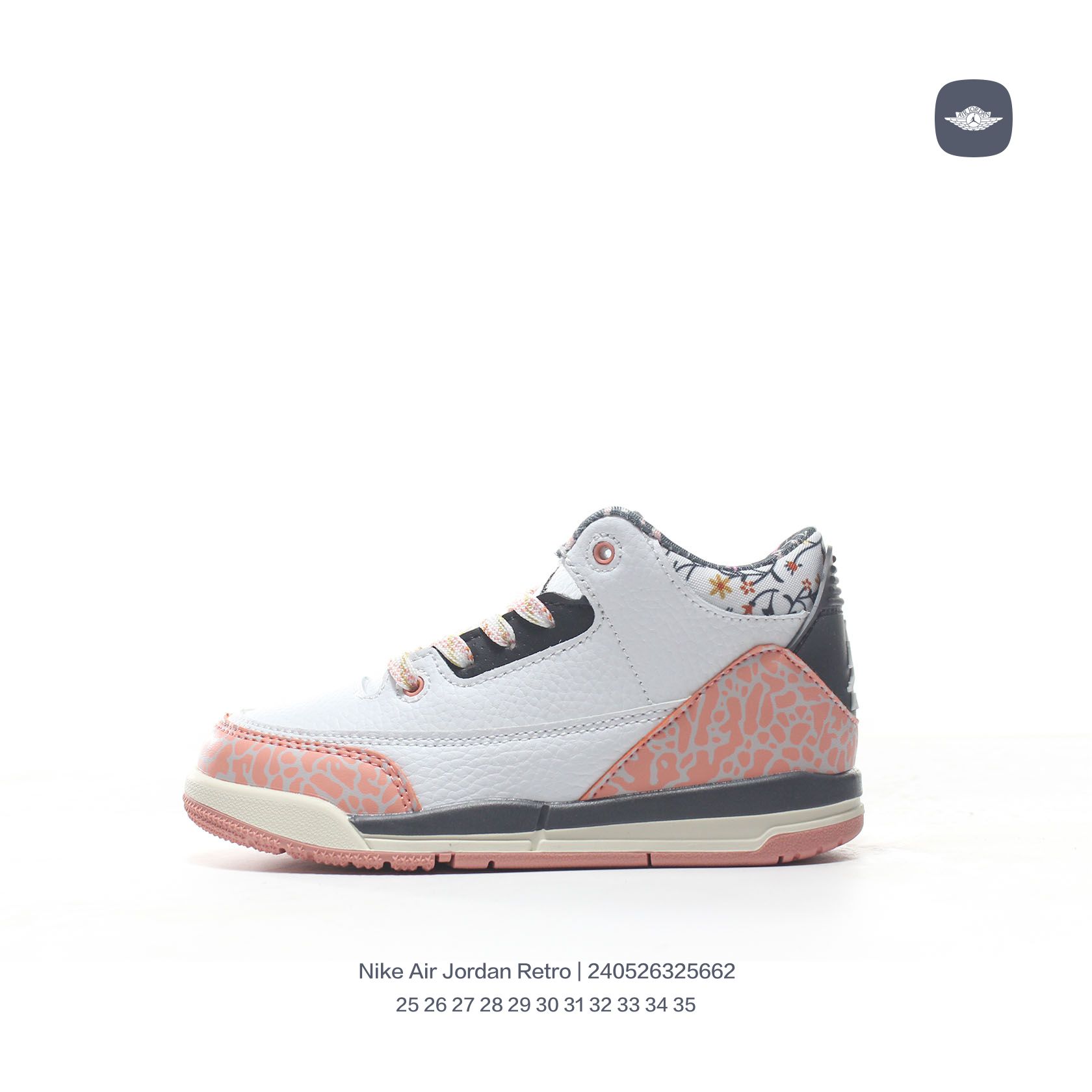 图片[5]-🈴 Jordan/乔丹3 中大童学生的潮流童鞋❗️潮爹潮妈追寻的单品🎁采用贴膜牛培皮革鞋面材质，中底钢印及缜密拉帮效果❗️耐克乔丹Nike Air Jordan Retro 乔丹中帮复古休闲文化篮球鞋\” 类型：童鞋 尺码：25 26 27 28 29 30 31 32 33 34 35-选品中心