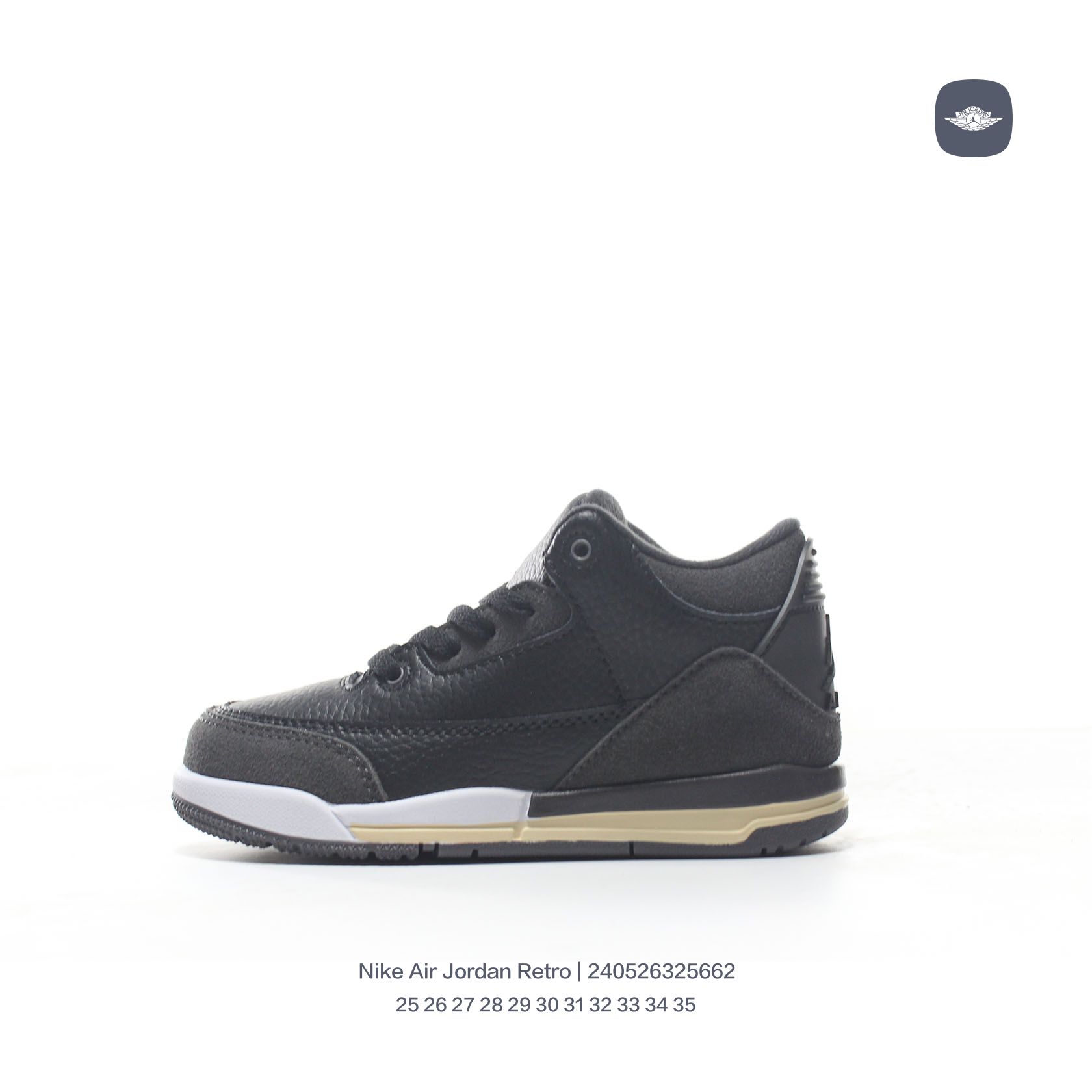 图片[7]-🈴 Jordan/乔丹3 中大童学生的潮流童鞋❗️潮爹潮妈追寻的单品🎁采用贴膜牛培皮革鞋面材质，中底钢印及缜密拉帮效果❗️耐克乔丹Nike Air Jordan Retro 乔丹中帮复古休闲文化篮球鞋\” 类型：童鞋 尺码：25 26 27 28 29 30 31 32 33 34 35-选品中心