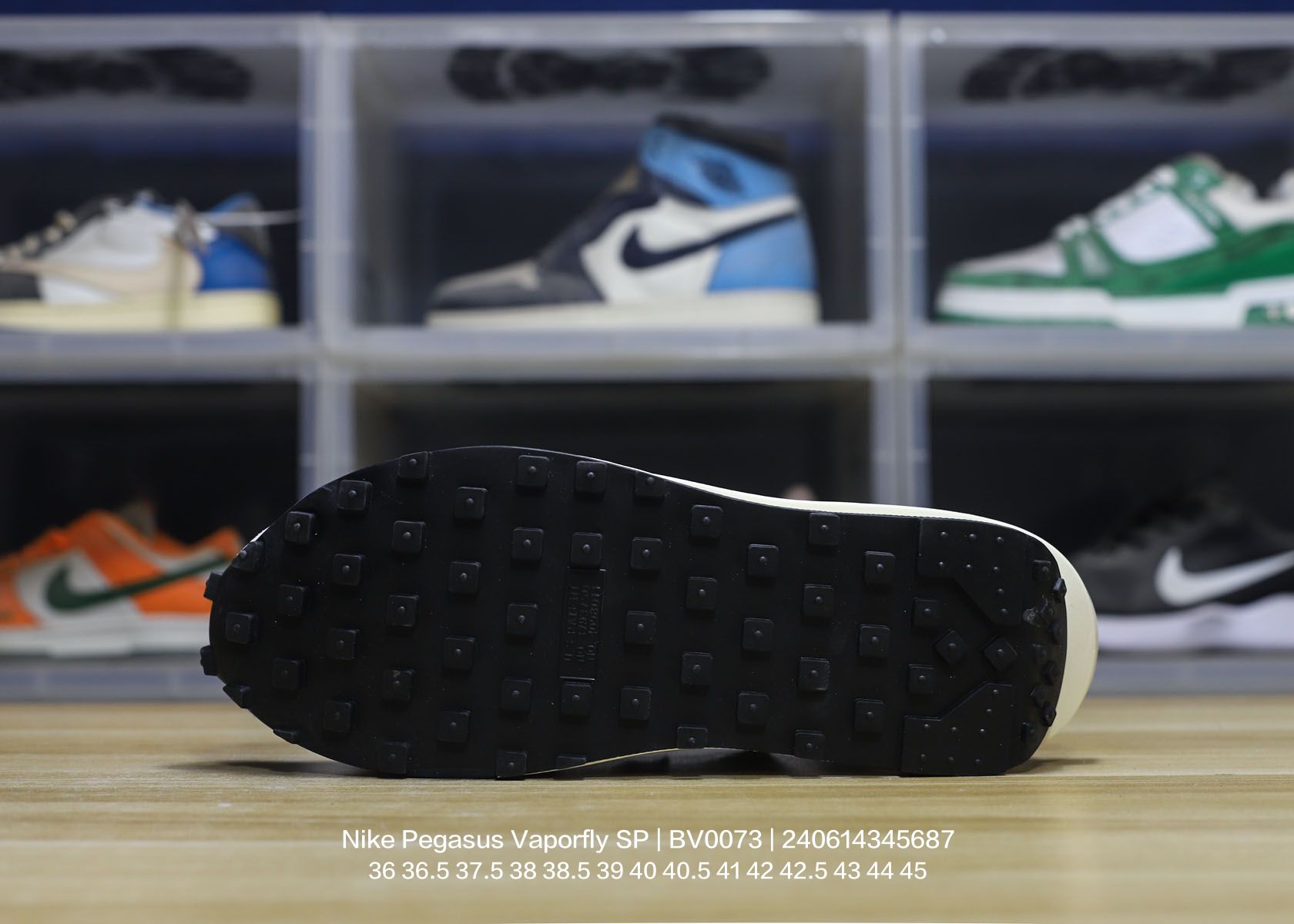 Nike/耐克 正确3D打印效果重影钩子,中底嵌入超轻发泡EVA缓震材质,双层进口无味切片打磨组合鞋底❗重磅来袭,日式解构美学联名Sacai x Nike Pegasus Vaporfly SP改良华夫马拉松解构设计前卫变形三层底休闲慢跑鞋 BV0073 类型:男女鞋 编码:240614345.687