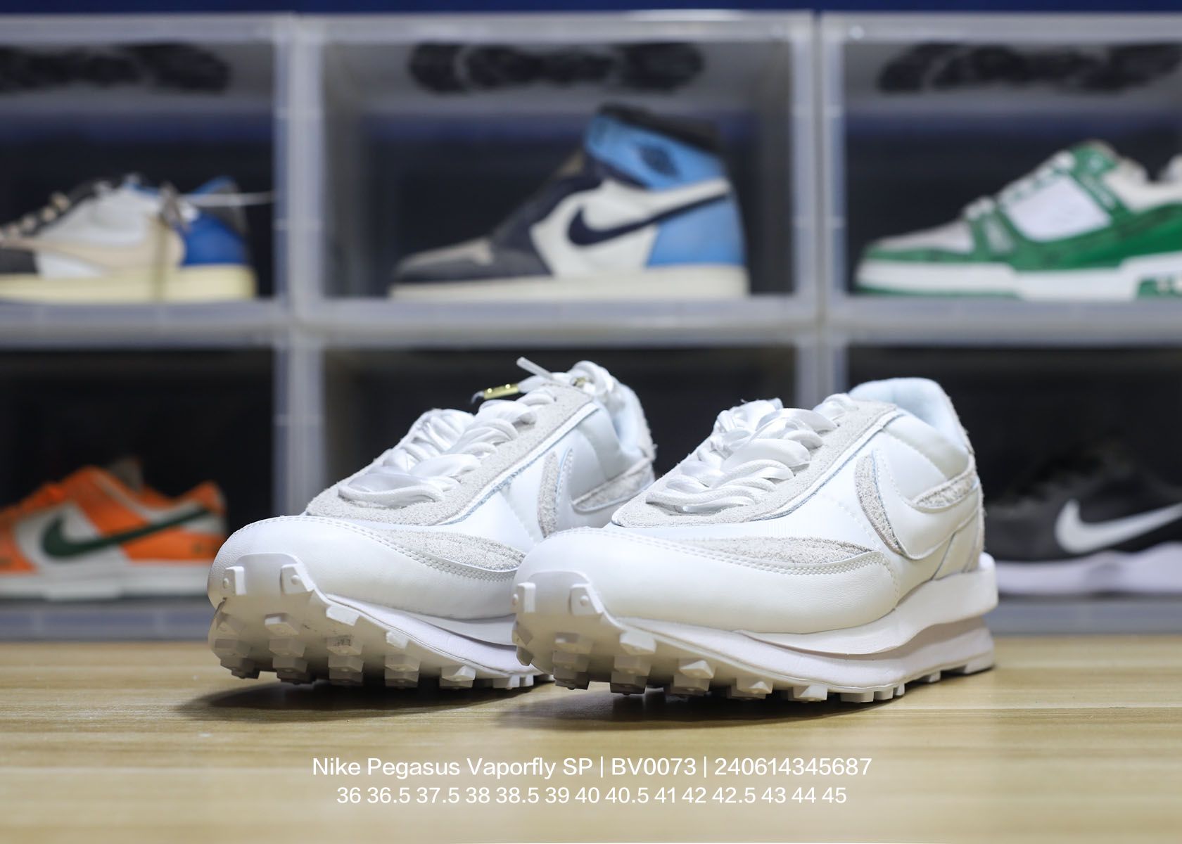 Nike/耐克 正确3D打印效果重影钩子,中底嵌入超轻发泡EVA缓震材质,双层进口无味切片打磨组合鞋底❗重磅来袭,日式解构美学联名Sacai x Nike Pegasus Vaporfly SP改良华夫马拉松解构设计前卫变形三层底休闲慢跑鞋 BV0073 类型:男女鞋 编码:240614345.687