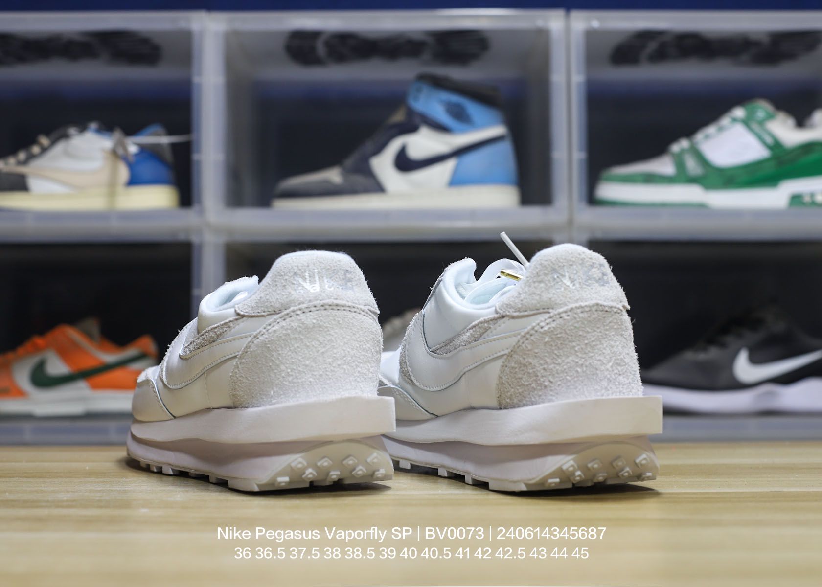 Nike/耐克 正确3D打印效果重影钩子,中底嵌入超轻发泡EVA缓震材质,双层进口无味切片打磨组合鞋底❗重磅来袭,日式解构美学联名Sacai x Nike Pegasus Vaporfly SP改良华夫马拉松解构设计前卫变形三层底休闲慢跑鞋 BV0073 类型:男女鞋 编码:240614345.687