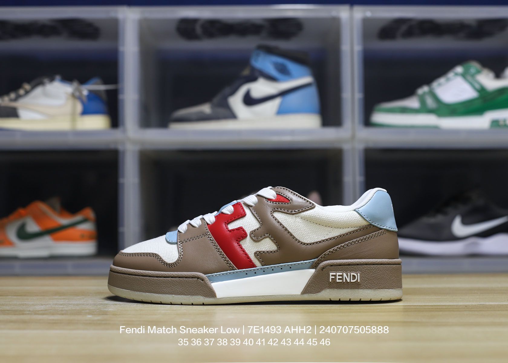 芬迪Fendi Match Sneaker Low 竞赛系列低帮复古百搭休闲运动板鞋 7E1493 AHH2