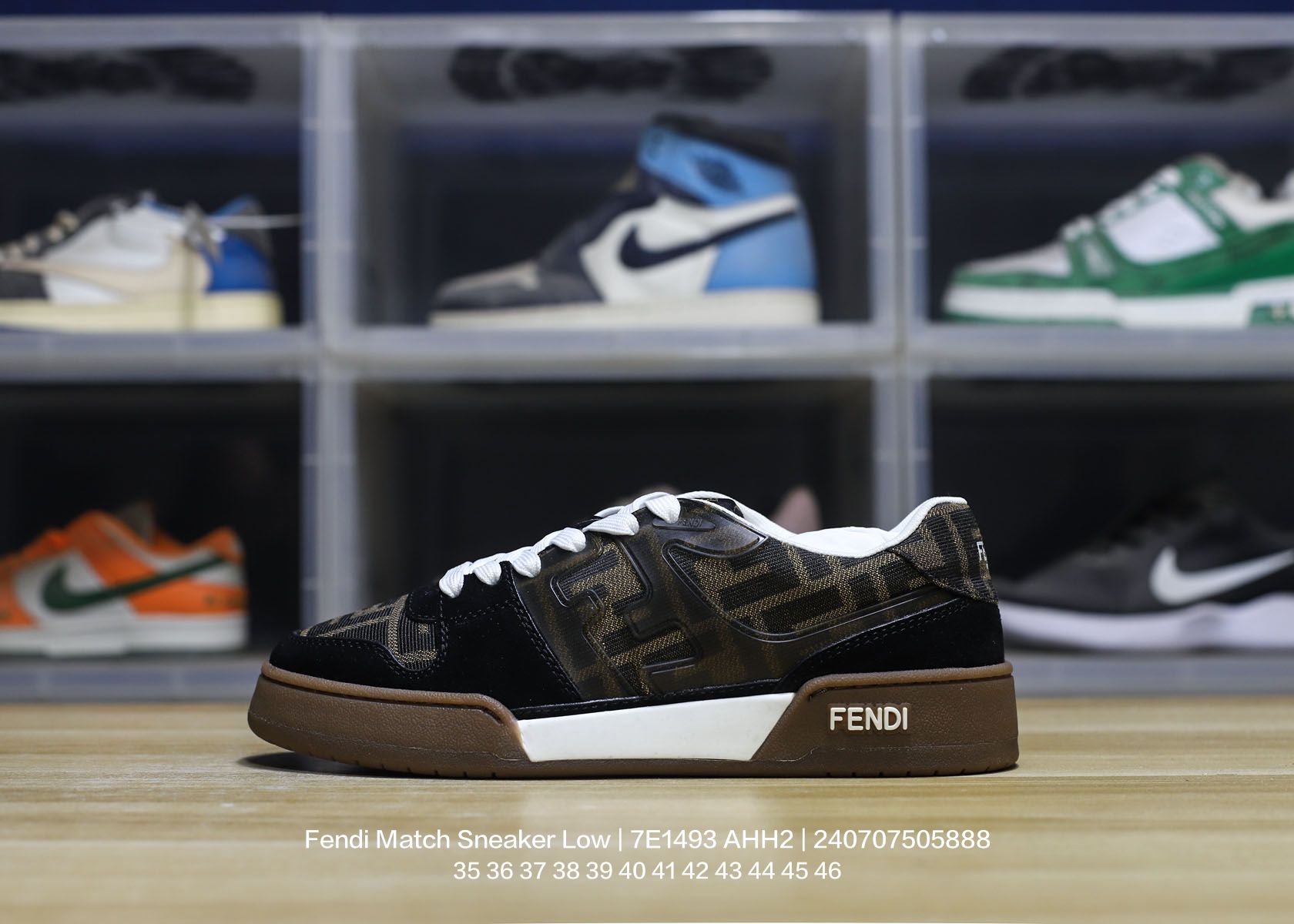 芬迪Fendi Match Sneaker Low 竞赛系列低帮复古百搭休闲运动板鞋 7E1493 AHH2