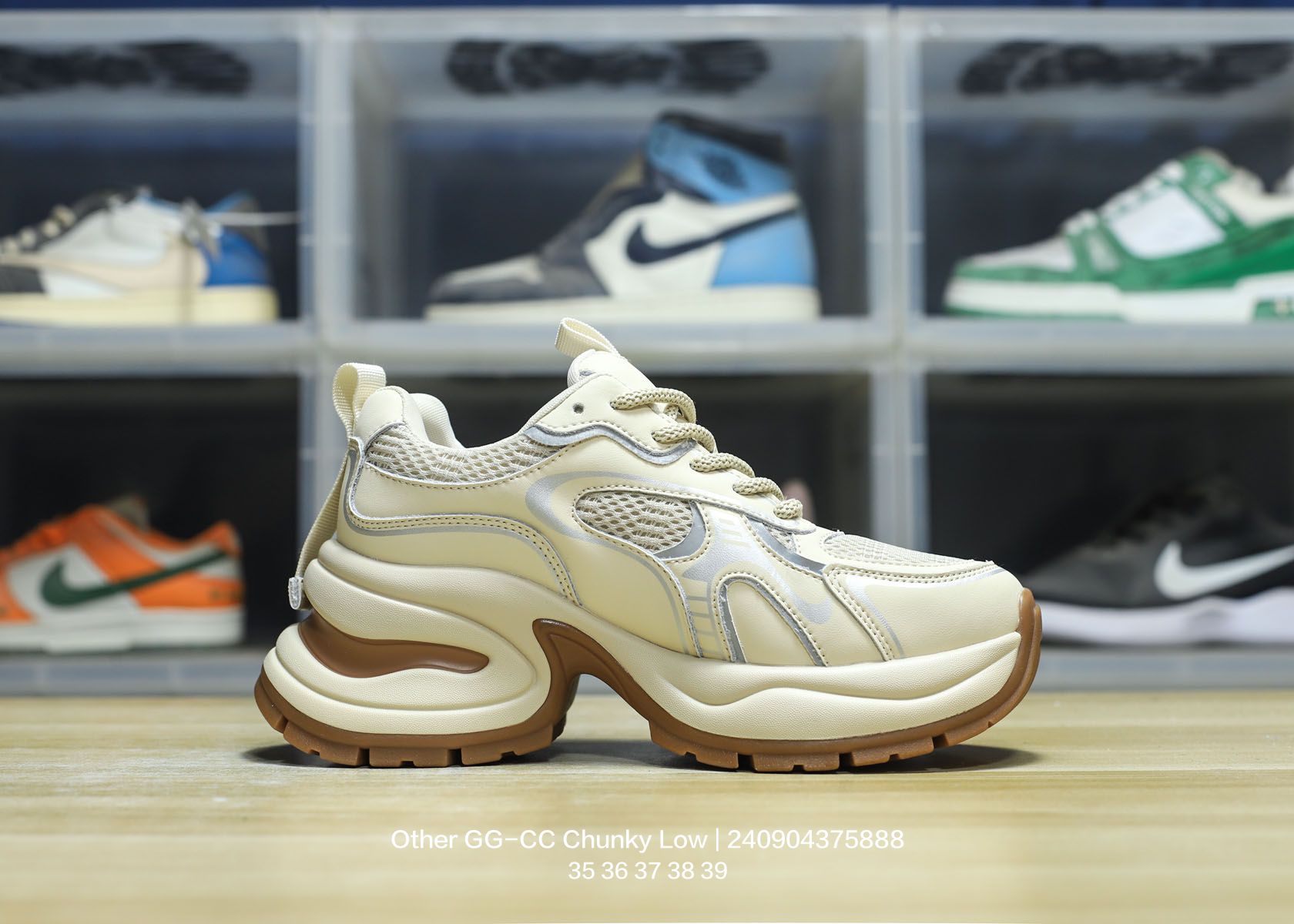 Eco-Friendly Chunky Low Female Shoes with Stinking Sea Glass Shoe Pads - 图片 2