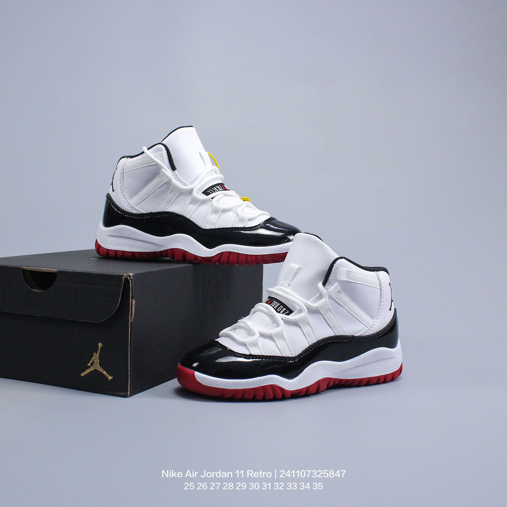 图片[9]-Jordan/乔丹 中大童学生的潮流童鞋❗️潮爹潮妈追寻的单品🎁采用贴膜牛培皮革鞋面材质，中底钢印及缜密拉帮效果❗️耐克乔丹Nike Air Jordan 11 Retro 乔丹中帮复古休闲文化篮球鞋\” 类型：童鞋 尺码：25 26 27 28 29 30 31 32 33 34 35-选品中心