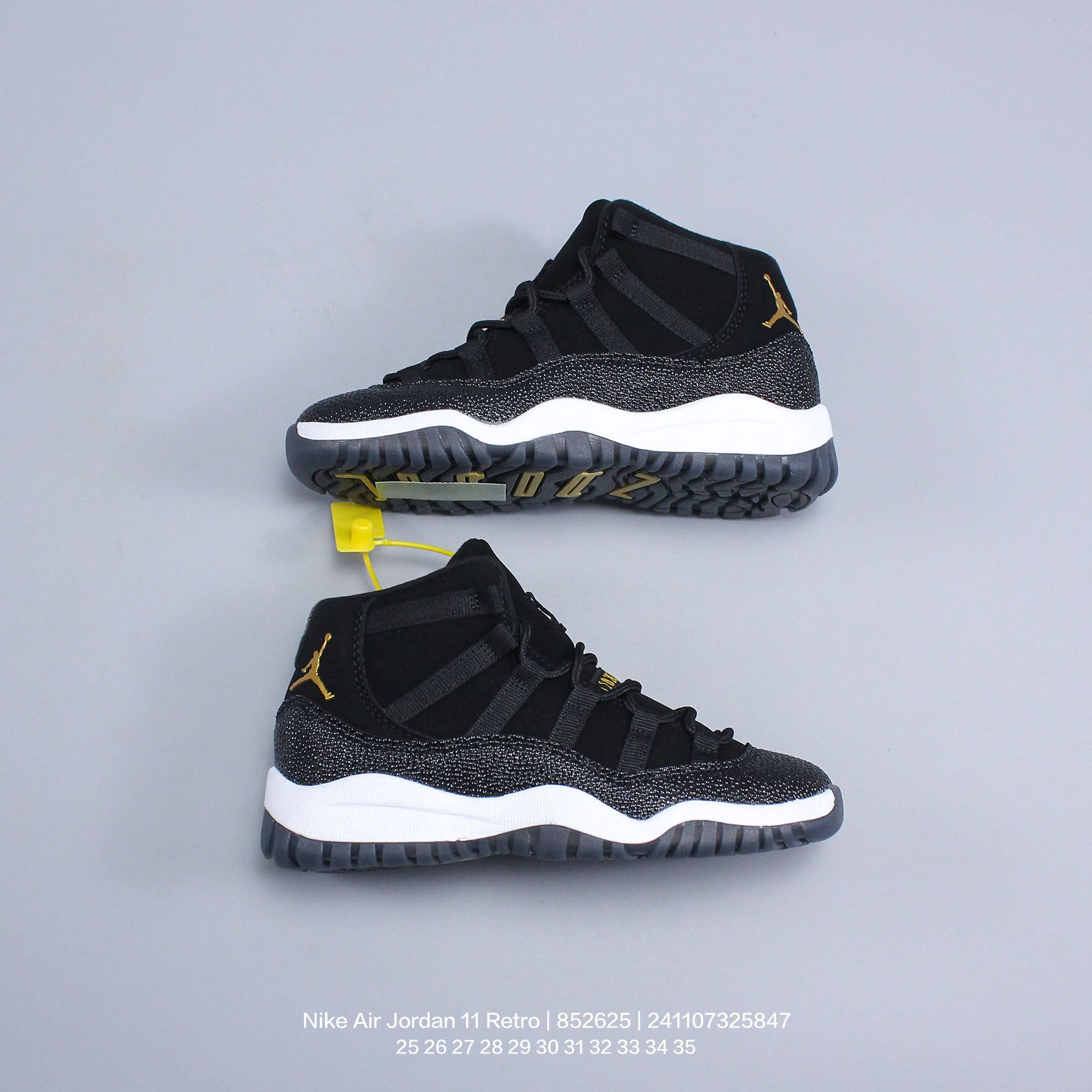 图片[7]-Jordan/乔丹 中大童学生的潮流童鞋❗️潮爹潮妈追寻的单品🎁采用贴膜牛培皮革鞋面材质，中底钢印及缜密拉帮效果❗️耐克乔丹Nike Air Jordan 11 Retro 乔丹中帮复古休闲文化篮球鞋\” 852625 类型：童鞋 尺码：25 26 27 28 29 30 31 32 33 34 35-选品中心