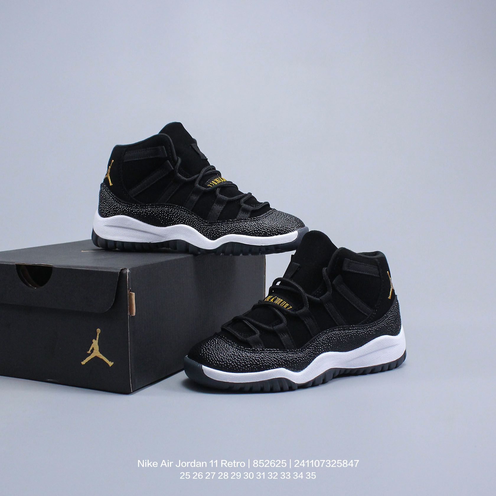 图片[9]-Jordan/乔丹 中大童学生的潮流童鞋❗️潮爹潮妈追寻的单品🎁采用贴膜牛培皮革鞋面材质，中底钢印及缜密拉帮效果❗️耐克乔丹Nike Air Jordan 11 Retro 乔丹中帮复古休闲文化篮球鞋\” 852625 类型：童鞋 尺码：25 26 27 28 29 30 31 32 33 34 35-选品中心