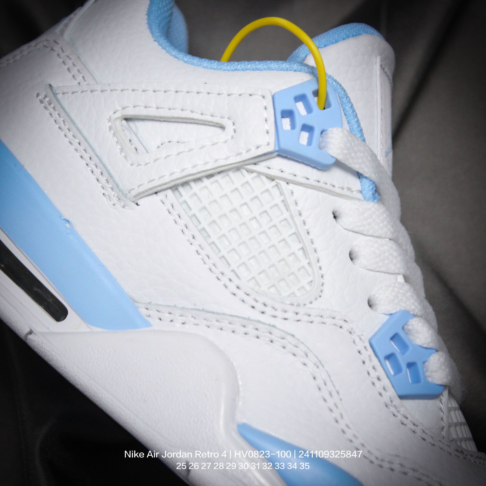 图片[6]-Jordan/乔丹 中大童学生的潮流童鞋❗️潮爹潮妈追寻的单品🎁采用贴膜牛培皮革鞋面材质，中底钢印及缜密拉帮效果❗️耐克乔丹Nike Air Jordan Retro 4乔丹AJ4代中帮复古休闲文化篮球鞋\” HV0823-100 类型：童鞋 尺码：25 26 27 28 29 30 31 32 33 34 35-选品中心