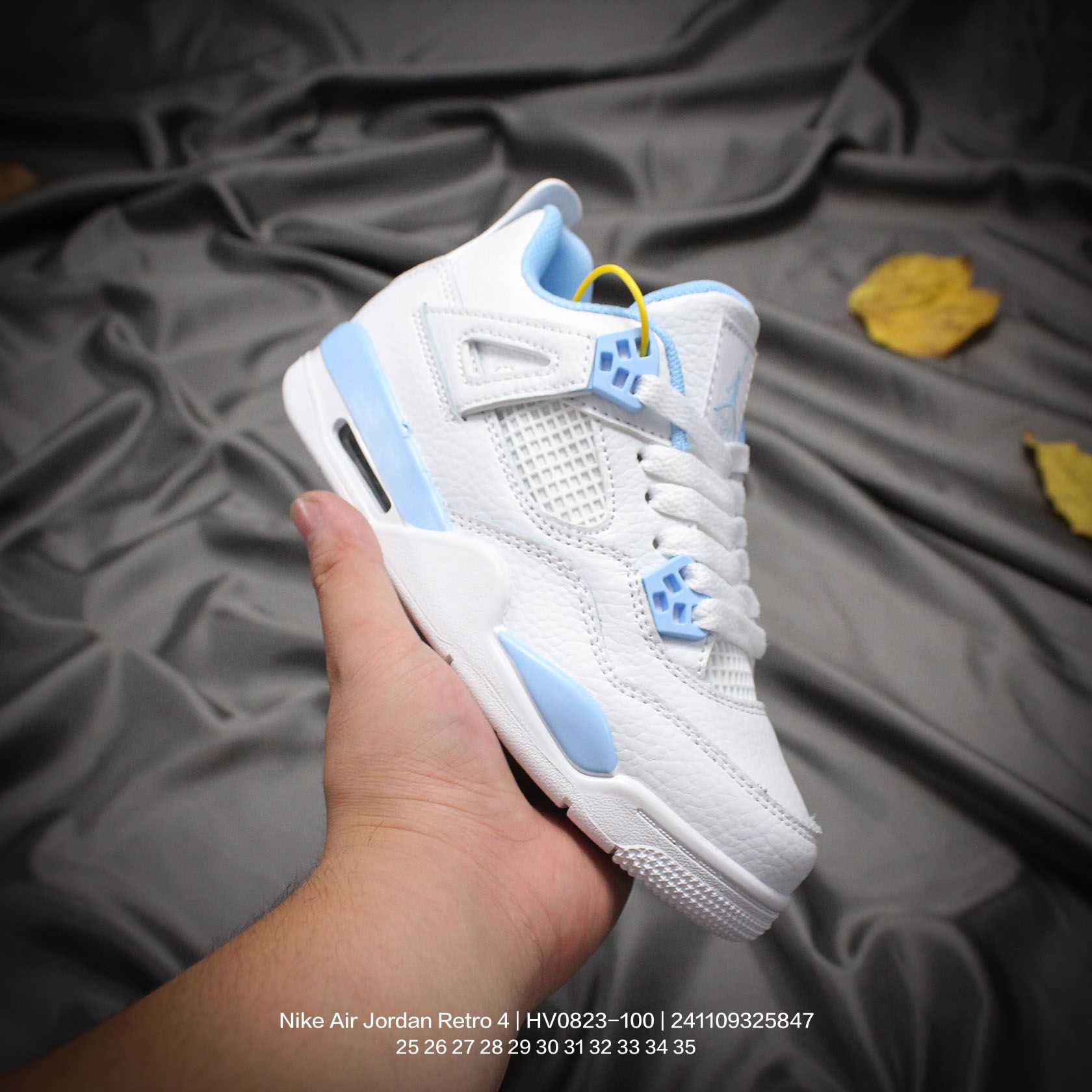 Jordan/乔丹 中大童学生的潮流童鞋❗️潮爹潮妈追寻的单品🎁采用贴膜牛培皮革鞋面材质，中底钢印及缜密拉帮效果❗️耐克乔丹Nike Air Jordan Retro 4乔丹AJ4代中帮复古休闲文化篮球鞋\