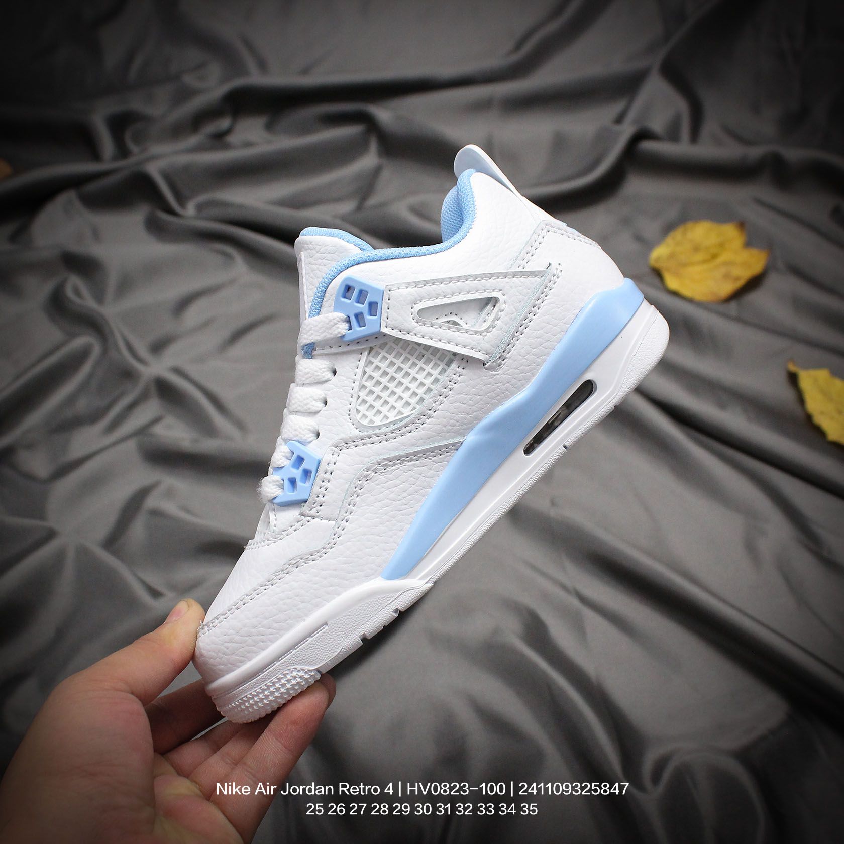 图片[3]-Jordan/乔丹 中大童学生的潮流童鞋❗️潮爹潮妈追寻的单品🎁采用贴膜牛培皮革鞋面材质，中底钢印及缜密拉帮效果❗️耐克乔丹Nike Air Jordan Retro 4乔丹AJ4代中帮复古休闲文化篮球鞋\” HV0823-100 类型：童鞋 尺码：25 26 27 28 29 30 31 32 33 34 35-选品中心