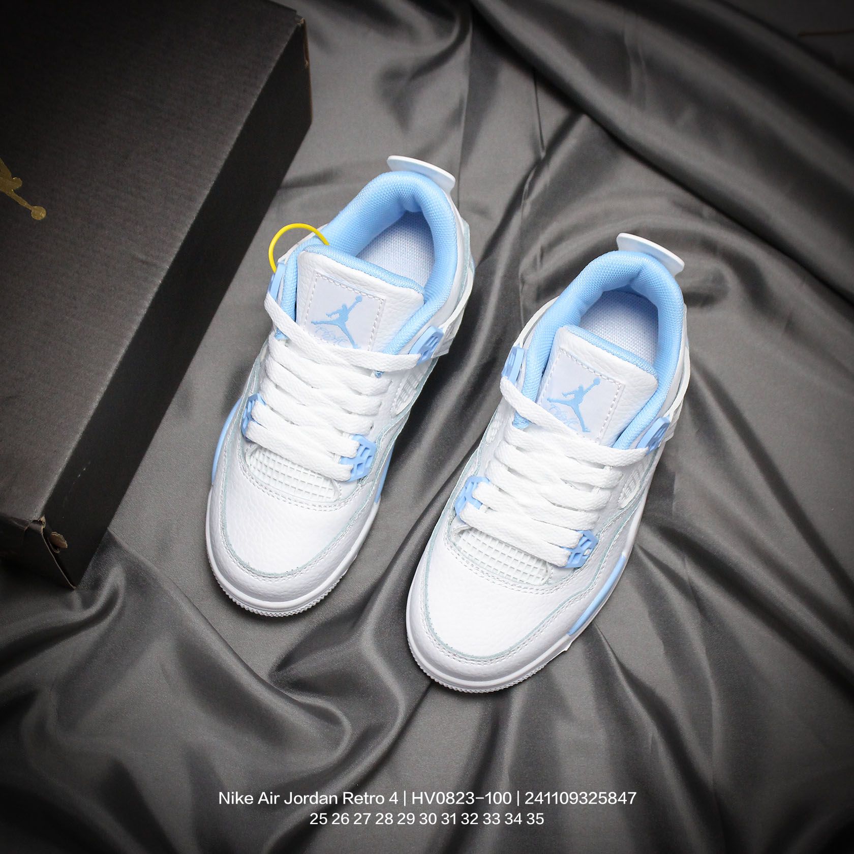 图片[8]-Jordan/乔丹 中大童学生的潮流童鞋❗️潮爹潮妈追寻的单品🎁采用贴膜牛培皮革鞋面材质，中底钢印及缜密拉帮效果❗️耐克乔丹Nike Air Jordan Retro 4乔丹AJ4代中帮复古休闲文化篮球鞋\” HV0823-100 类型：童鞋 尺码：25 26 27 28 29 30 31 32 33 34 35-选品中心