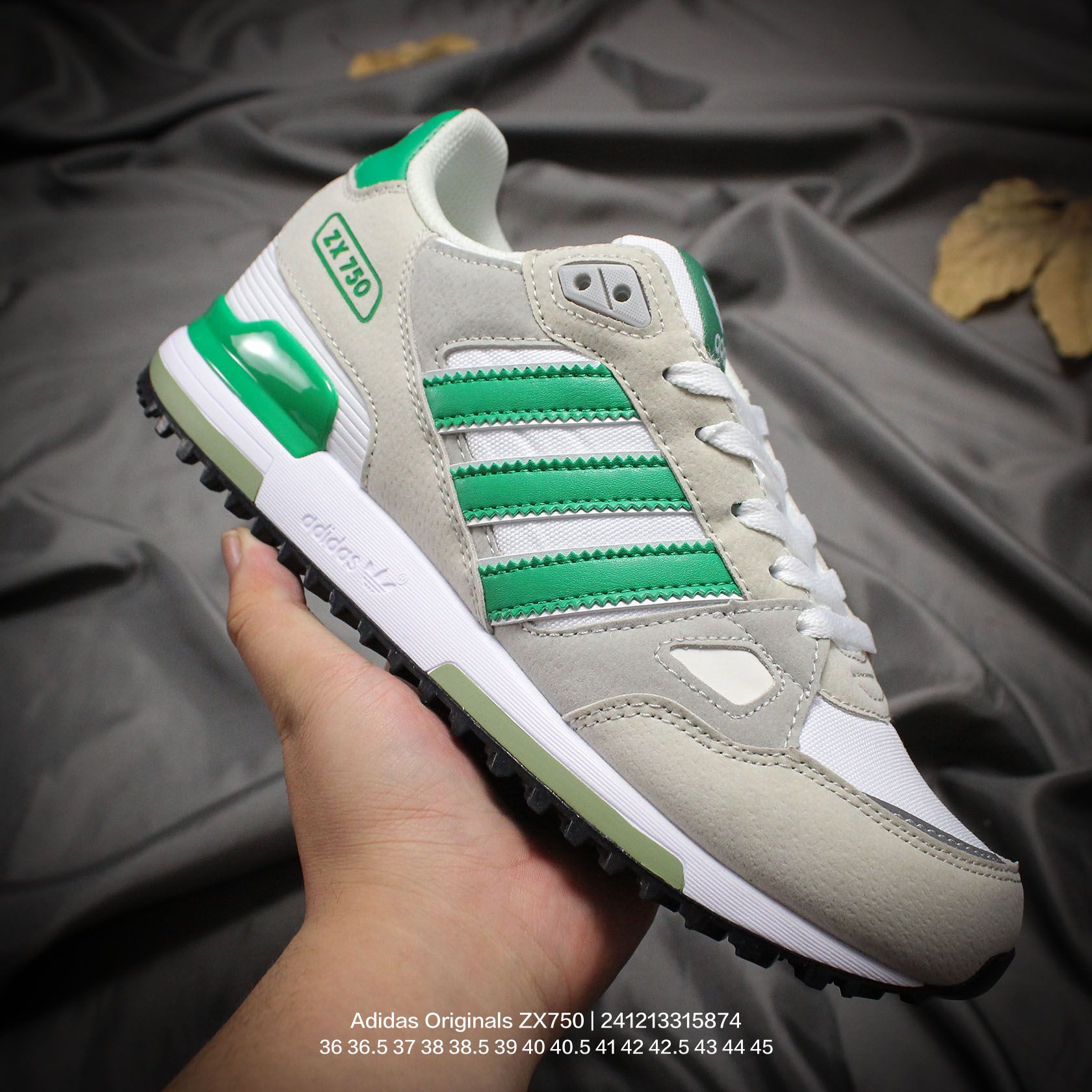 携带NFC芯片Adidas/阿迪达斯 原楦原档案纸版开发楦型，采用猪巴革鞋面❗️Originals ZX750经典复古休闲百搭运动慢跑鞋 