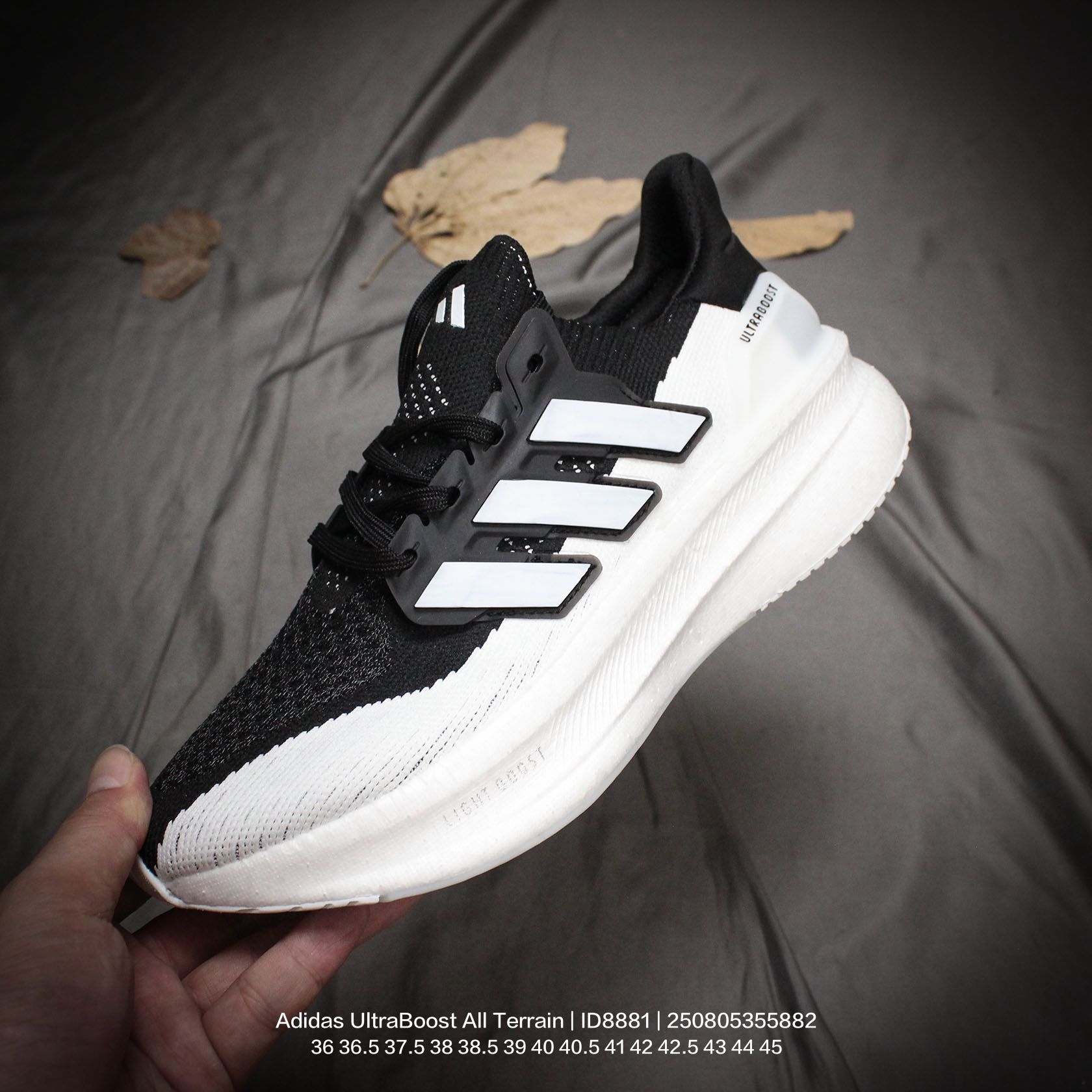 💰180
Adidas/阿迪达斯 原楦原纸版开发版型，全新鞋面缝线补强Torsion Spring抗扭转系统❗️全新阿迪达斯Adidas UltraBoost All Terrain袜套式针织鞋面休闲运动慢跑鞋。 ID8881

类型：男鞋
码数：40 40.5 41 42 42.5 43 44 45
编码：250805355.882