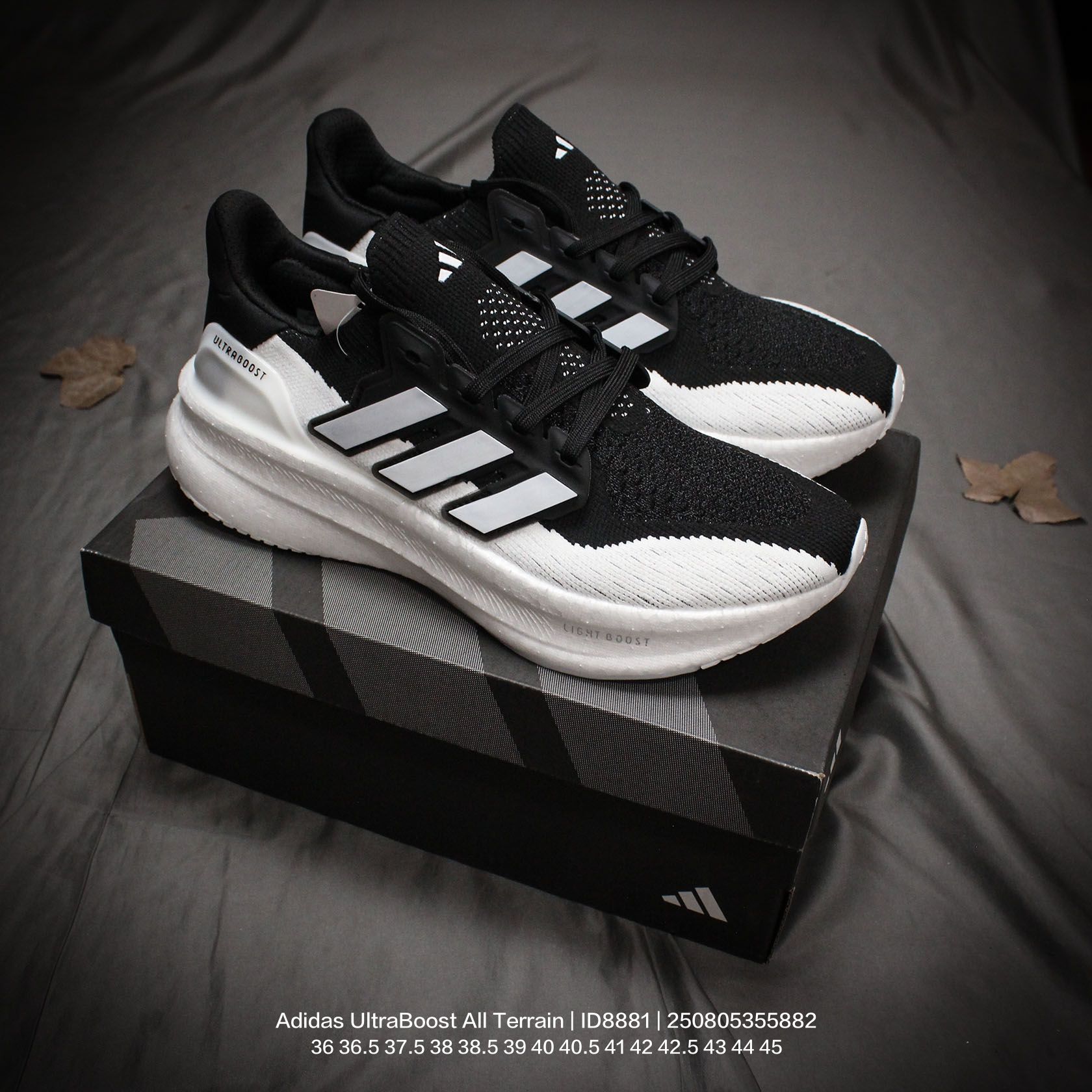 💰180
Adidas/阿迪达斯 原楦原纸版开发版型，全新鞋面缝线补强Torsion Spring抗扭转系统❗️全新阿迪达斯Adidas UltraBoost All Terrain袜套式针织鞋面休闲运动慢跑鞋。 ID8881

类型：男鞋
码数：40 40.5 41 42 42.5 43 44 45
编码：250805355.882