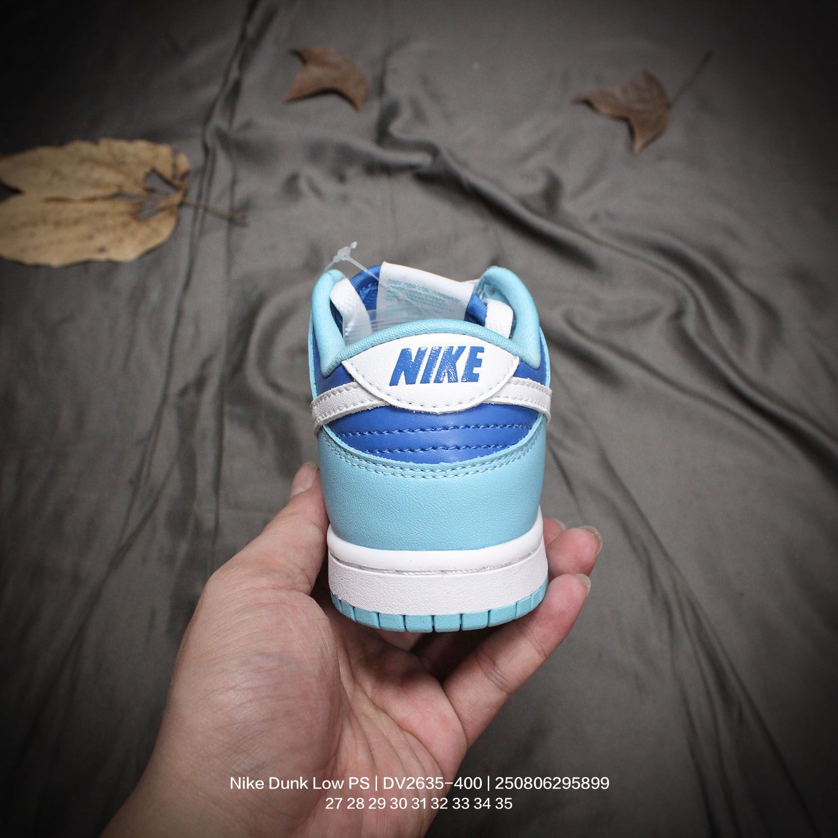 图片[4]-Nike/耐克 童鞋版本上线👣你家有个fashion宝贝!!真标半码制，采用粒面牛剖革革鞋面材质，鞋垫嵌入缓震EVA去臭物料，外置耐磨橡胶大底❗️蓝色「芬达」有点独特，耐克Nike Dunk Low PS\”Argon\”扣篮系列中大童低帮休闲运动滑板板鞋“经典白蓝 DV2635-400 类型：童鞋 尺码：27 28 29 30 31 32 33 34 35-选品中心