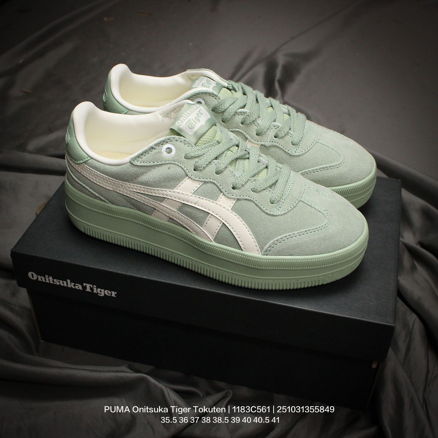 🈴💰140
亚瑟士 男女鞋真标半码制,升级原楦原纸版开发,采用荔枝纹牛剖革鞋面材质,外置耐磨耐弯折RB大底❗️鬼塚虎新款德训鞋!鬼塚虎新款德训鞋!日产经典老牌-鬼塚虎/Onitsuka Tiger Tokuten 得分系列低帮厚底复古德训风休闲运动板鞋 1183C561
类型:男女鞋
码数: 35.5 36 37 38 38.5 39 40 40.5 41
编码:251031355.849