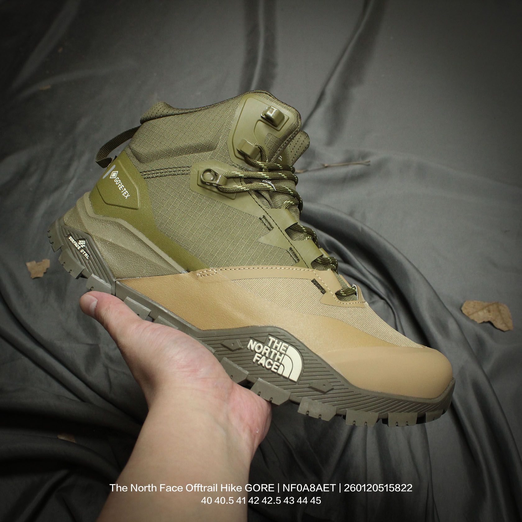 💰300
The North Face/北面/乐斯菲斯 原楦型开发纸版，采用高频热熔工艺处理尼龙鞋网眼布料鞋面材质，中底柔软泡沫物料，外置防滑橡胶大底❗️为山路造就！户外轻旅者鞋履,著名户外品牌-北面/The North Face Offtrail Hike GORE-TEX 行山系列中帮徒步户外风登山休闲运动鞋 NF0A8AET

类型：男鞋
码数：40 40.5 41 42 42.5 43 44 45
编码：260120515.822