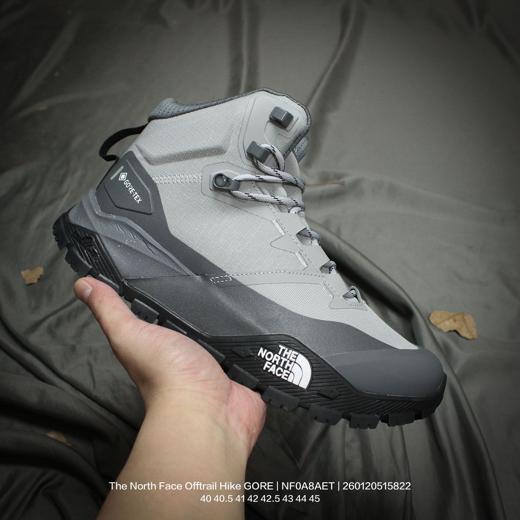 💰300
The North Face/北面/乐斯菲斯 原楦型开发纸版，采用高频热熔工艺处理尼龙鞋网眼布料鞋面材质，中底柔软泡沫物料，外置防滑橡胶大底❗️为山路造就！户外轻旅者鞋履,著名户外品牌-北面/The North Face Offtrail Hike GORE-TEX 行山系列中帮徒步户外风登山休闲运动鞋 NF0A8AET

类型：男鞋
码数：40 40.5 41 42 42.5 43 44 45
编码：260120515.822