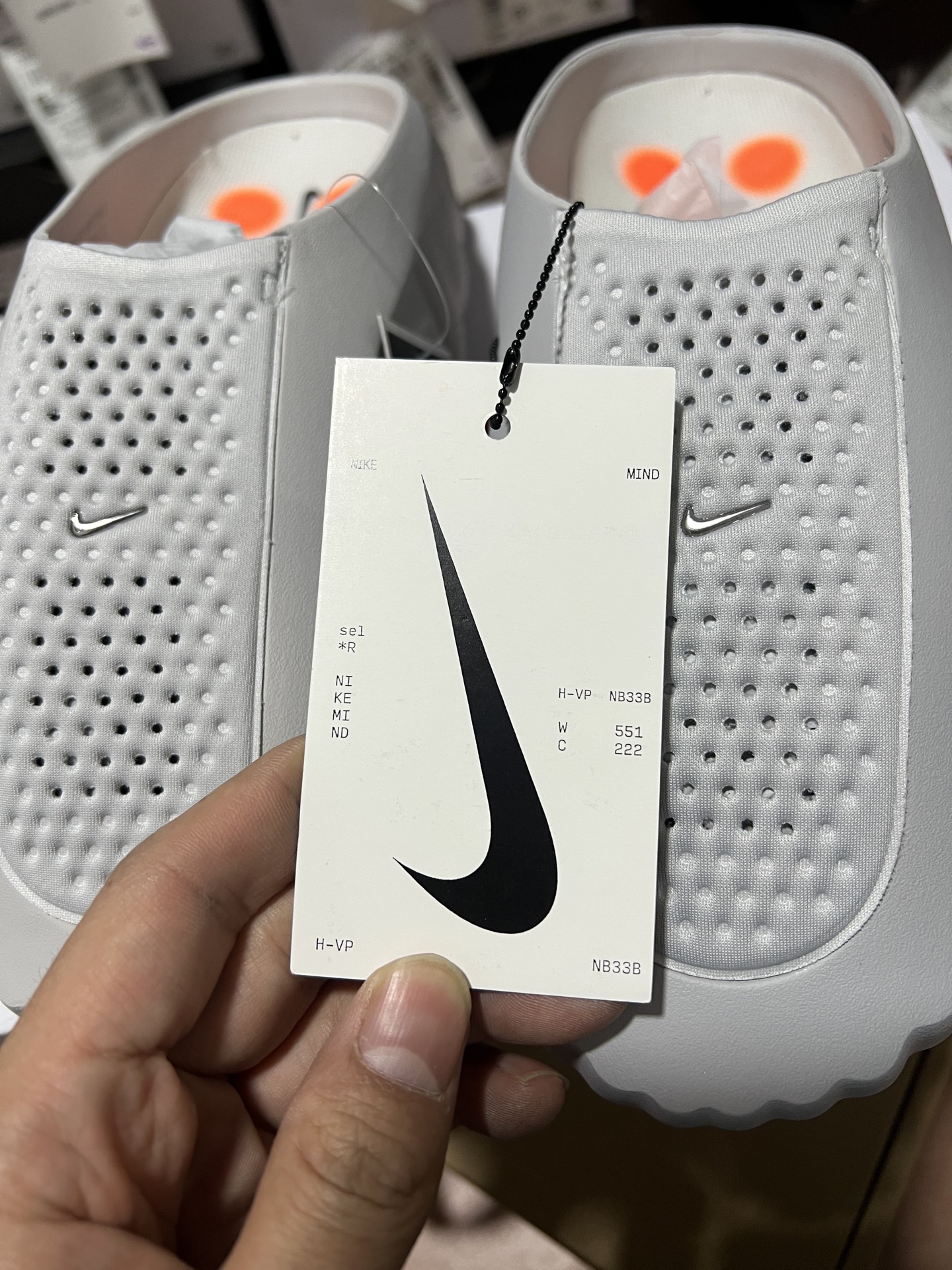 补货通知📢 纯原版 Nike Mind 001 黑科技足底按摩舒适柔软包头拖鞋 白色 浅烟灰⚠️⚠️偏小