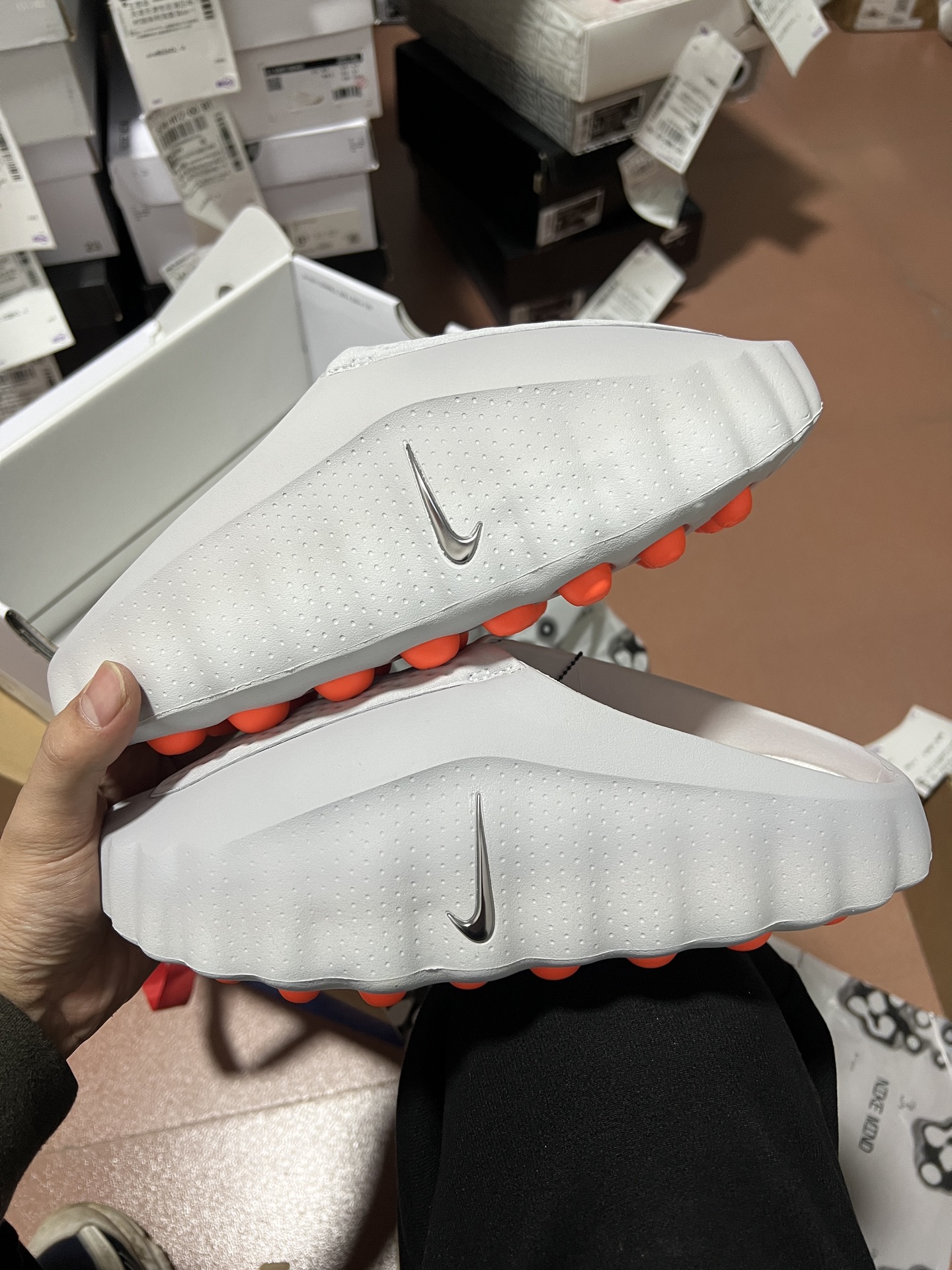 补货通知📢 纯原版 Nike Mind 001 黑科技足底按摩舒适柔软包头拖鞋 白色 浅烟灰⚠️⚠️偏小