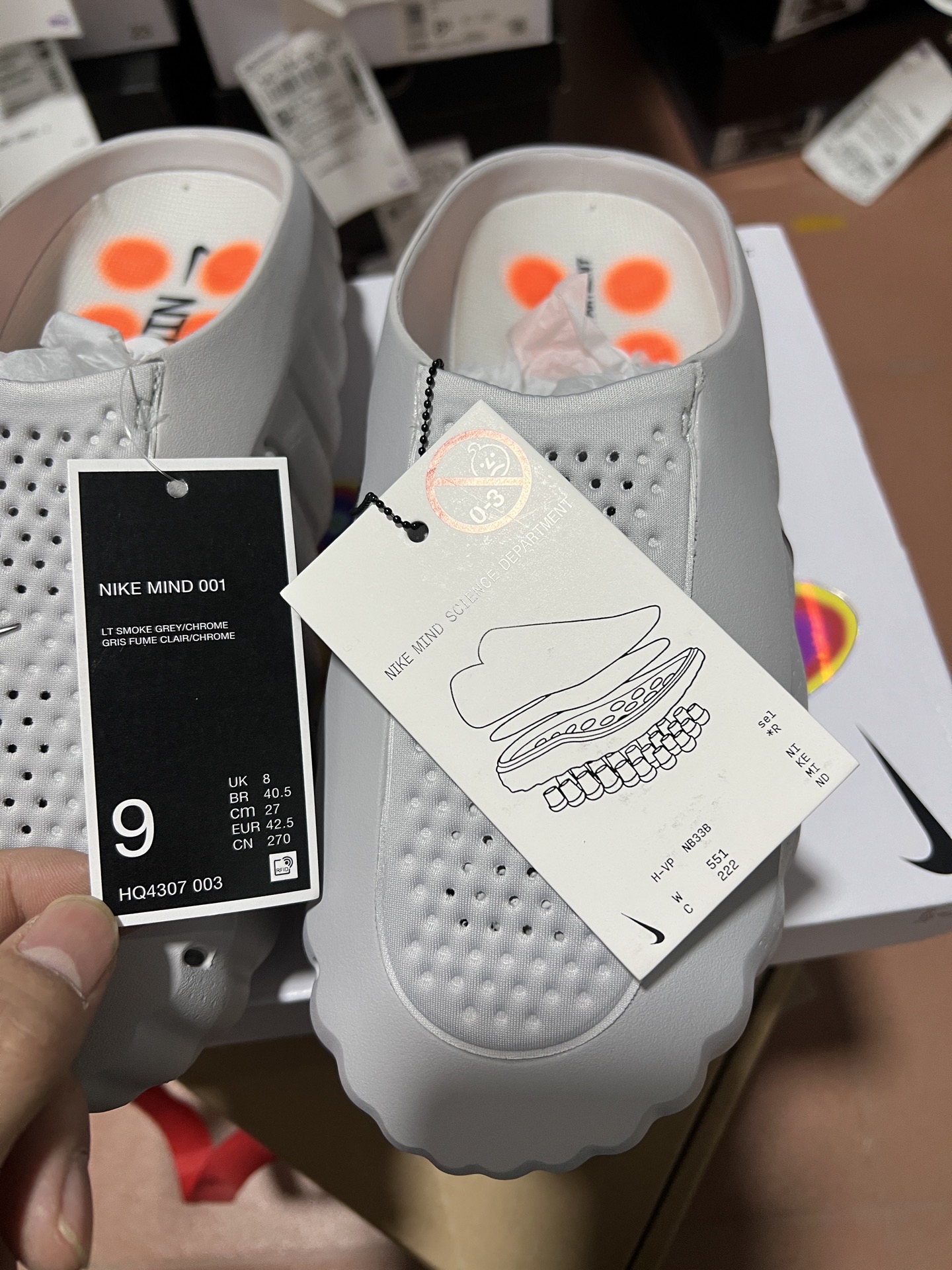 补货通知📢 纯原版 Nike Mind 001 黑科技足底按摩舒适柔软包头拖鞋 白色 浅烟灰⚠️⚠️偏小