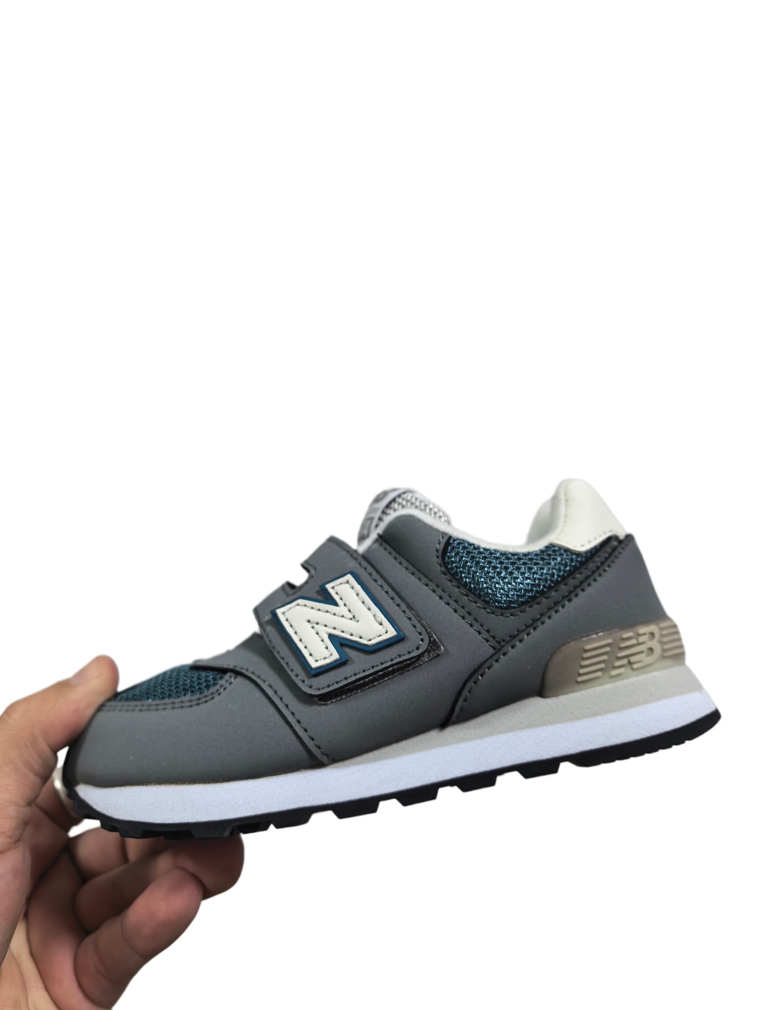 Nuevo color, nuevo producto oficial @155 NB 574 zapatos para niños 26-37 tallas con velcro para niños fotos de colección