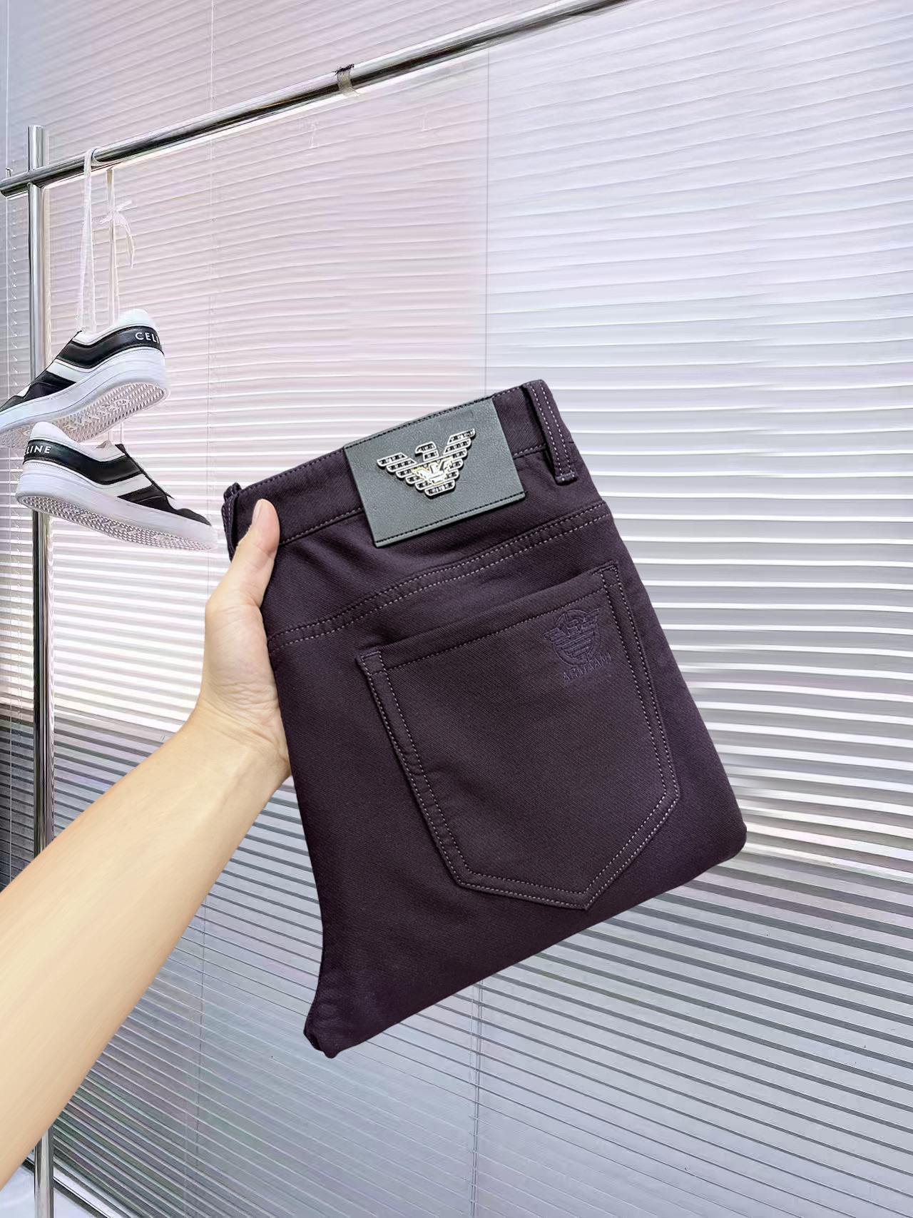 Armani Men's Casual Pants High Quality Cotton Comfortable Slim Fit Trousers