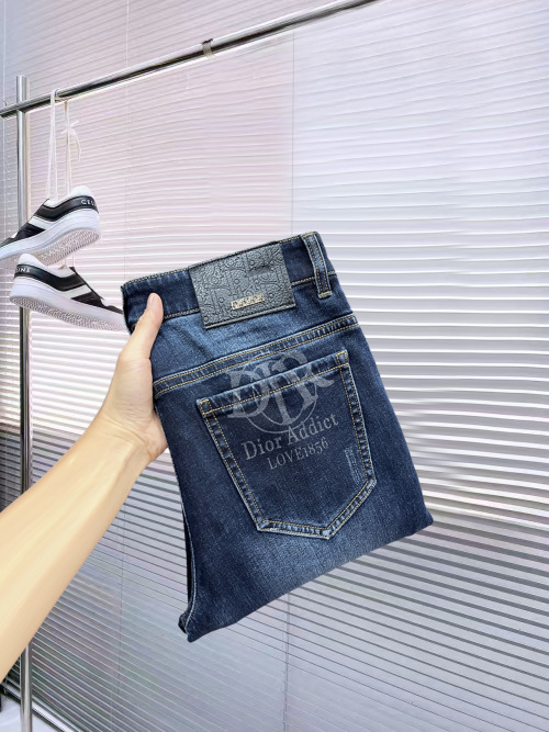 Dior Men's Slim-Fit Denim Jeans with 'Dior Addict' Back Pocket Design 1 Dior Men's Slim-Fit Denim Jeans with 'Dior Addict' Back Pocket Design