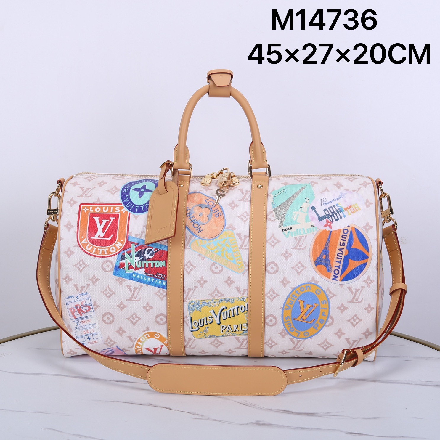 Louis Vuitton Keepall Bandoulière 45 Monogram Dune Travel Bag 2 i1747388502833 9170 0 0