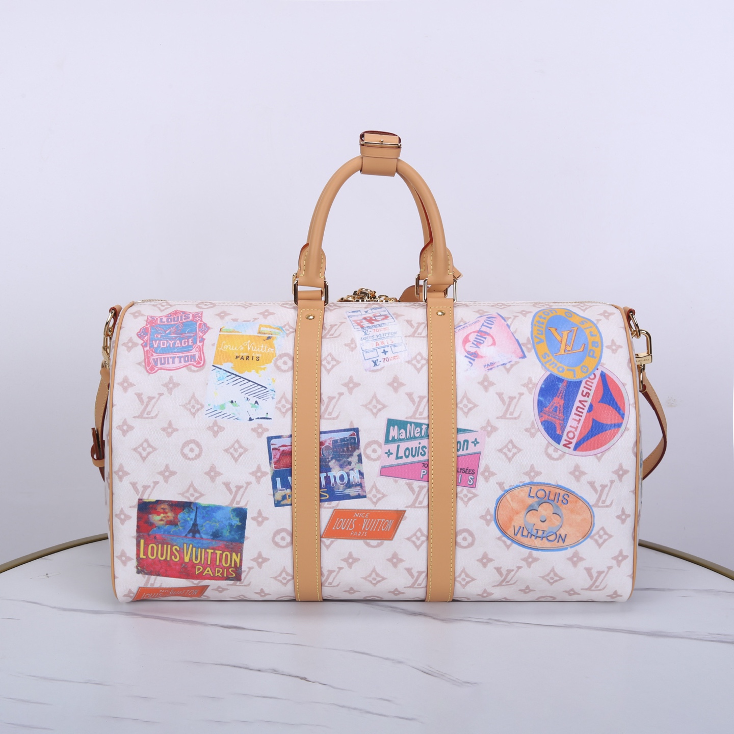Louis Vuitton Keepall Bandoulière 45 Monogram Dune Travel Bag 3 i1747388506089 6924 0 1