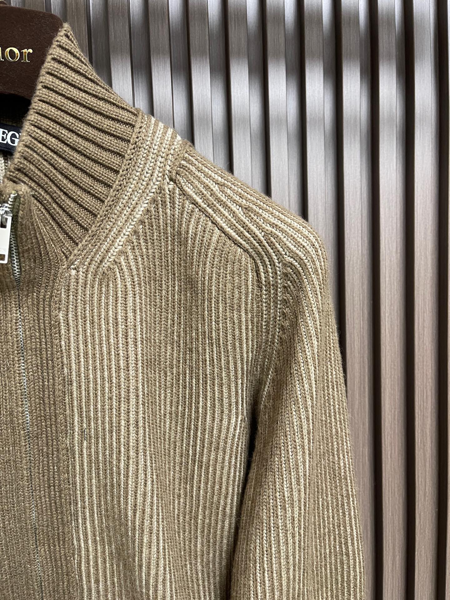 🛒🛒Zegna 2025fw立体提花羊毛针织拉链毛衣，毛料采用7针进口机编织制造采用羊毛含量纱线纱线定染