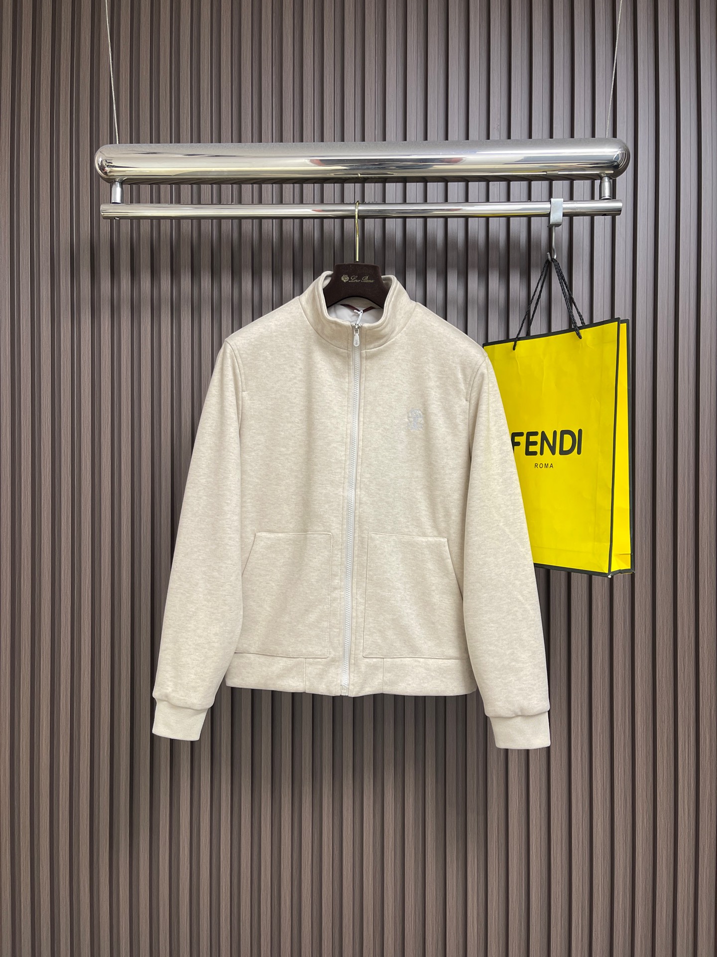 🛒🛒BrunelloCucinelli布鲁内洛·库奇内利 BC 长袖立领夹克外套，臻选高端弹力纯棉棉面料