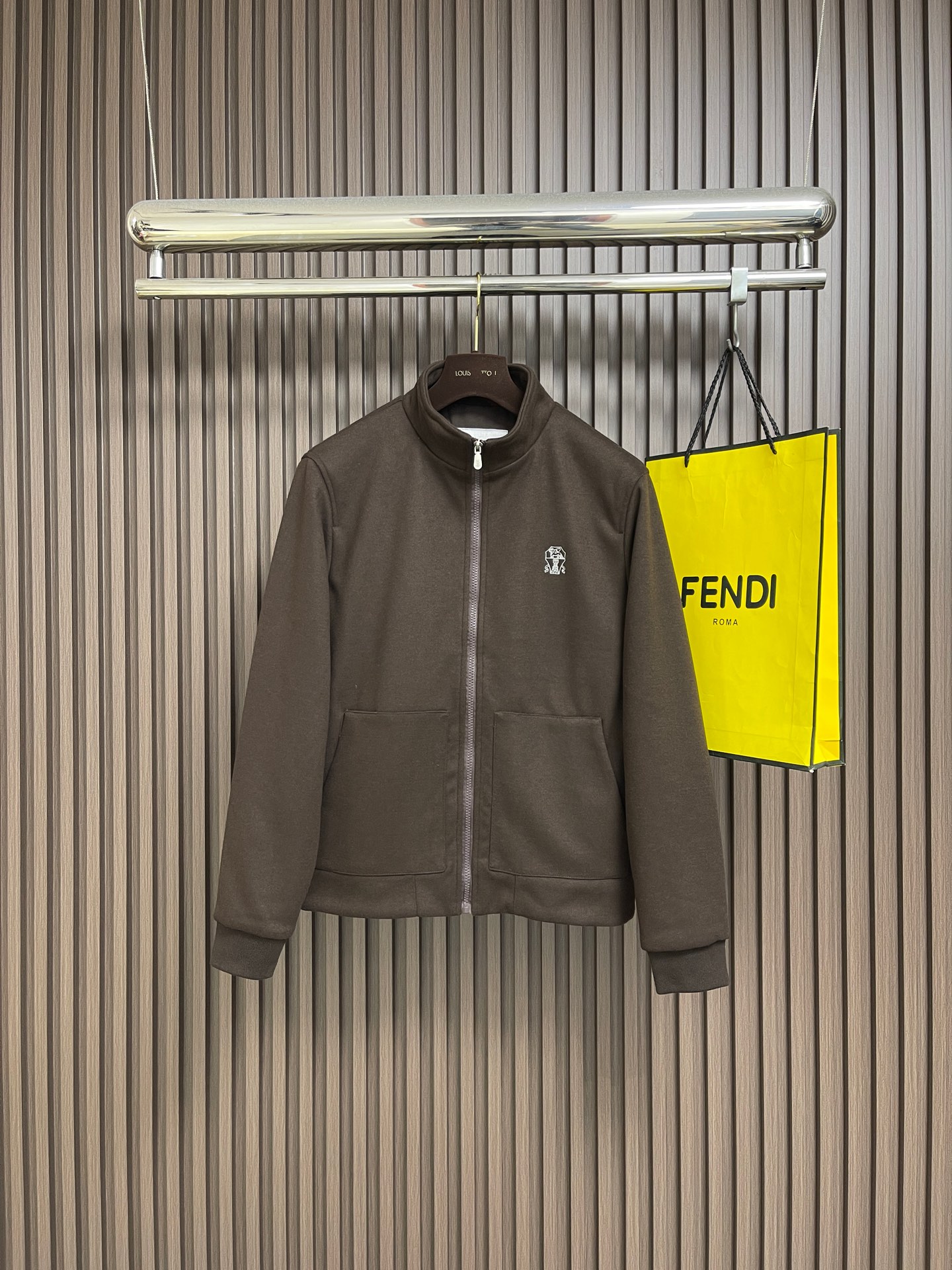 🛒🛒BrunelloCucinelli布鲁内洛·库奇内利 BC 长袖立领夹克外套，臻选高端弹力纯棉棉面料