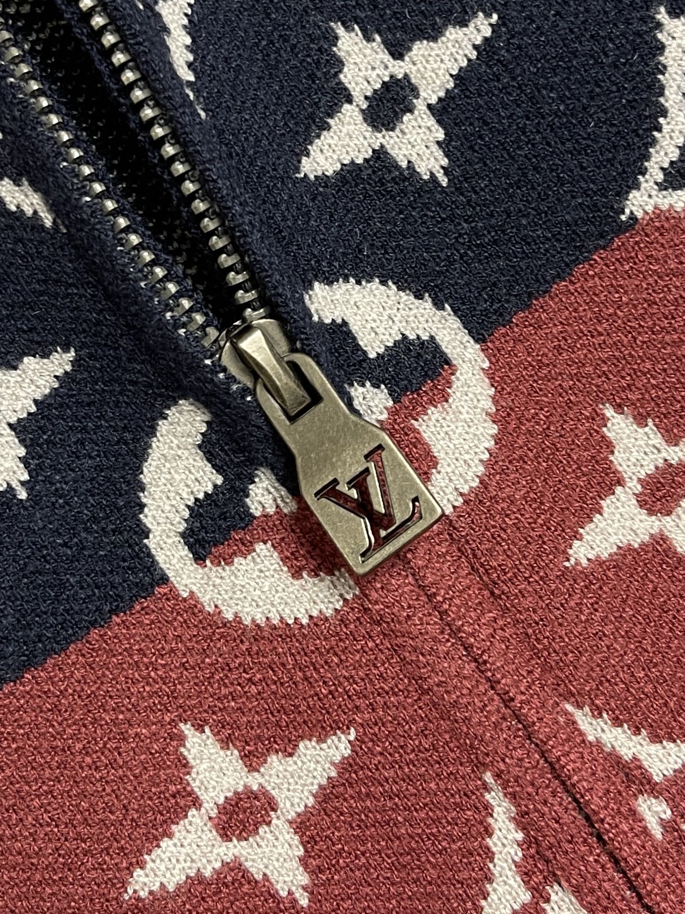 🛒🛒LV 2025SS早秋新品男女同款经典标识提花logo条纹撞色时尚百搭针织毛衣开衫，logo采撞色提