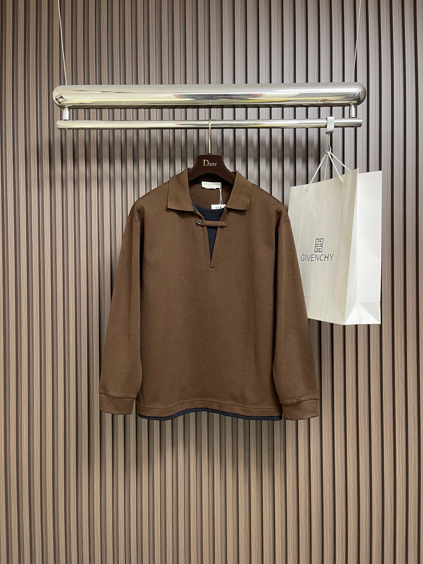 🛒🛒BV 2025ss秋冬新款长袖假两件POLO衫 高品质意大利进口精梳棉面料，高密度高克重，时尚百搭，