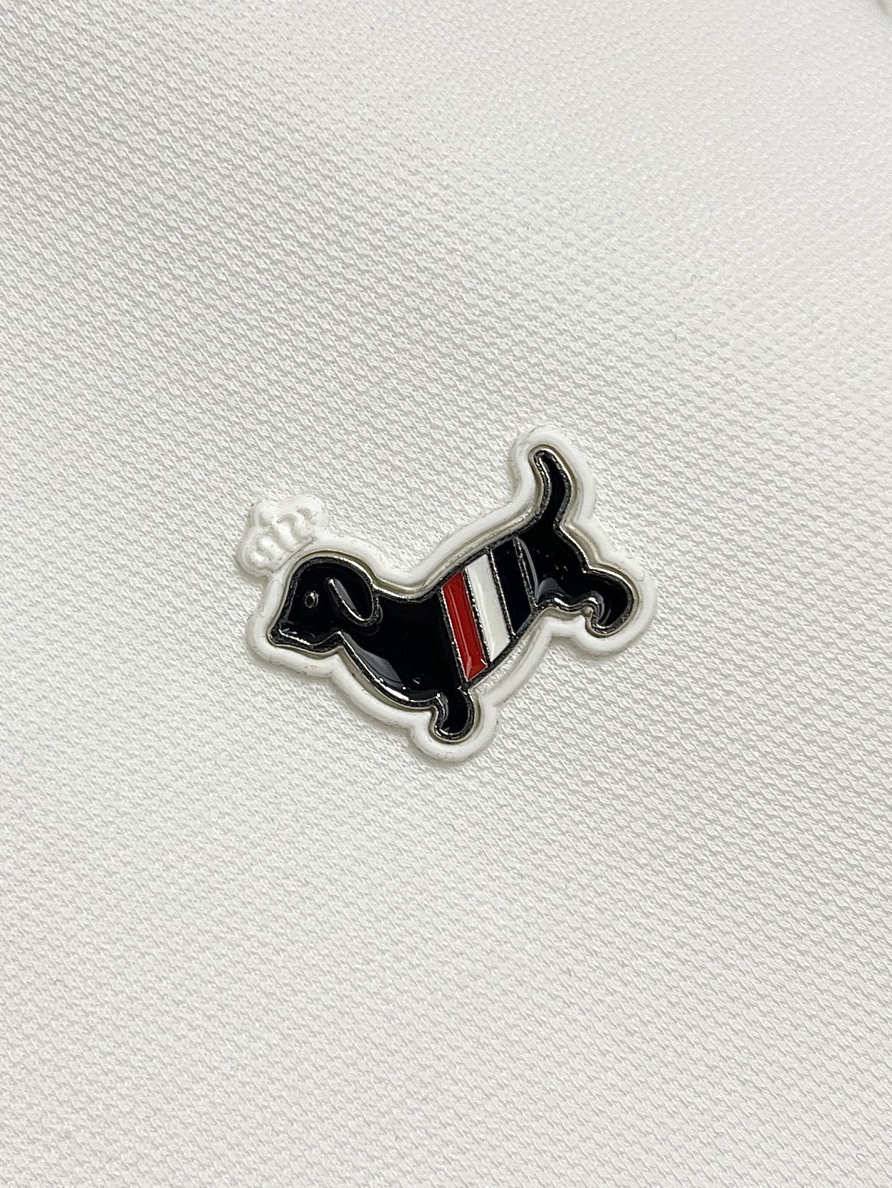 🛒🛒Thom Browne.TB 2025FW秋冬新品经典撞色长袖POLO衫。红白蓝撞色织带勾勒出标志性