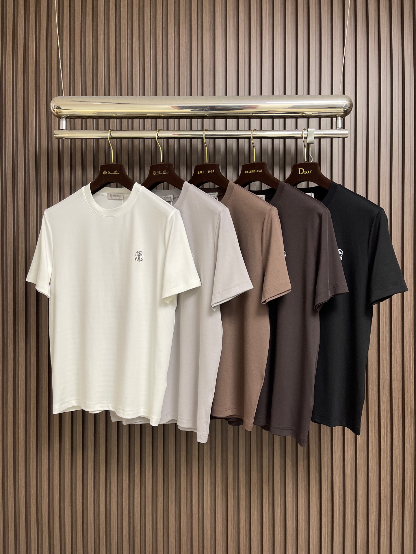 🛒🛒 Brunello Cucinelli BC 标识印花短袖T恤，定制云柔精梳棉 轻盈柔软 舒适贴肤 