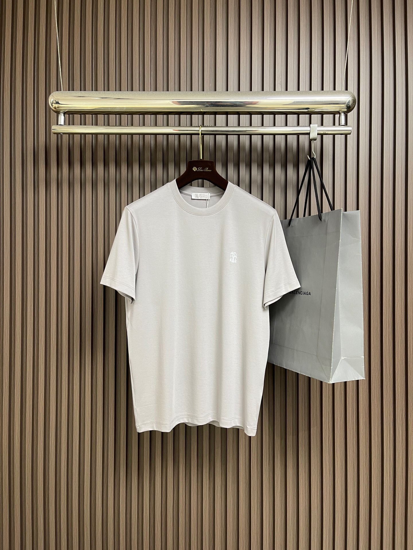 🛒🛒 Brunello Cucinelli BC 标识印花短袖T恤，定制云柔精梳棉 轻盈柔软 舒适贴肤 