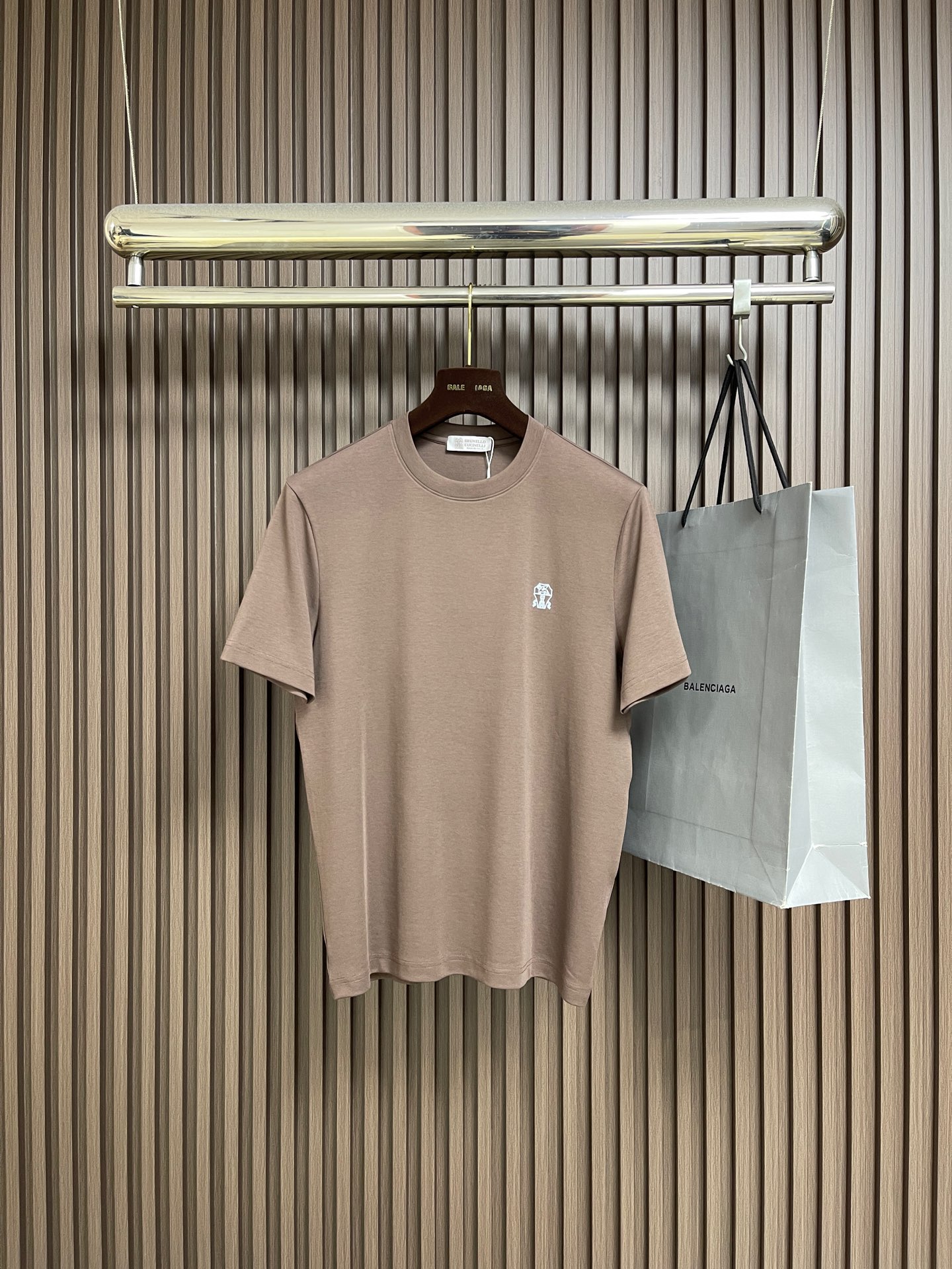 🛒🛒 Brunello Cucinelli BC 标识印花短袖T恤，定制云柔精梳棉 轻盈柔软 舒适贴肤 