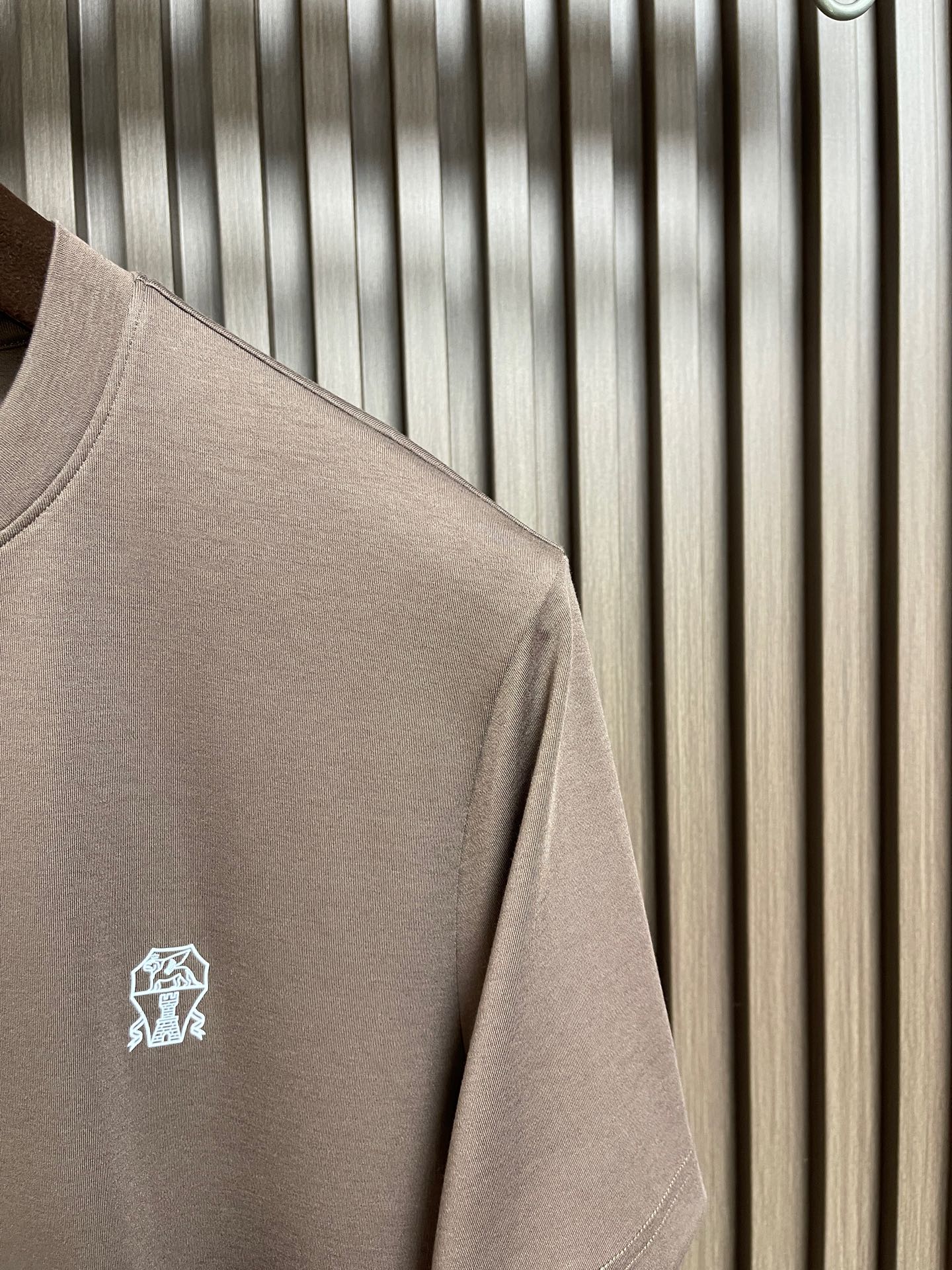 🛒🛒 Brunello Cucinelli BC 标识印花短袖T恤，定制云柔精梳棉 轻盈柔软 舒适贴肤 