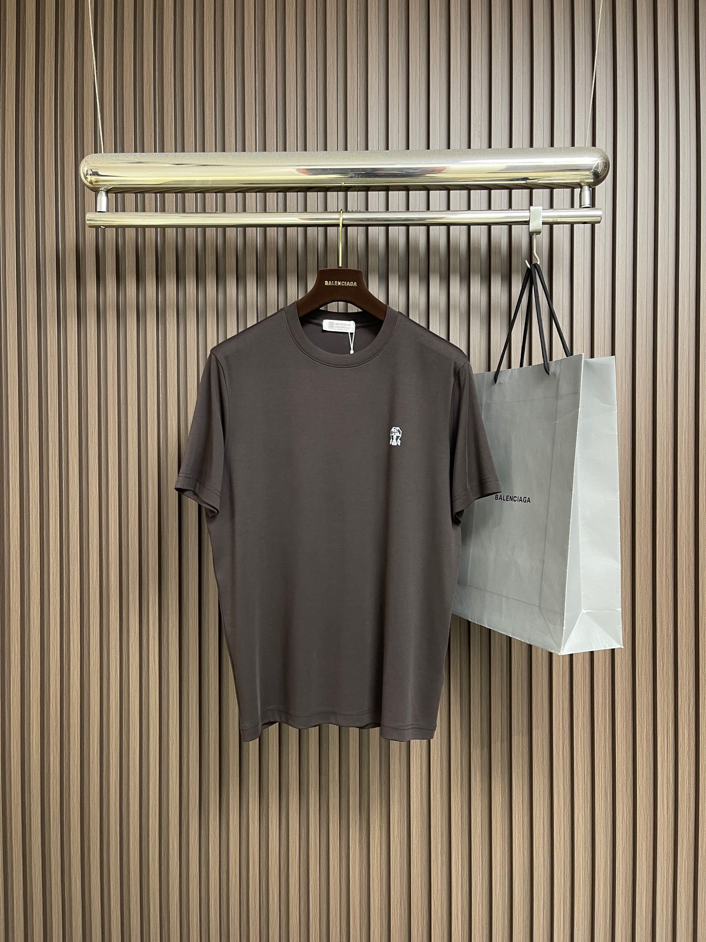 🛒🛒 Brunello Cucinelli BC 标识印花短袖T恤，定制云柔精梳棉 轻盈柔软 舒适贴肤 