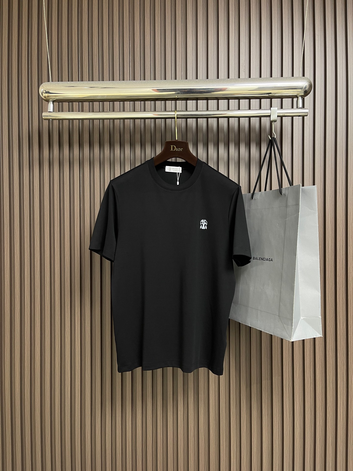 🛒🛒 Brunello Cucinelli BC 标识印花短袖T恤，定制云柔精梳棉 轻盈柔软 舒适贴肤 