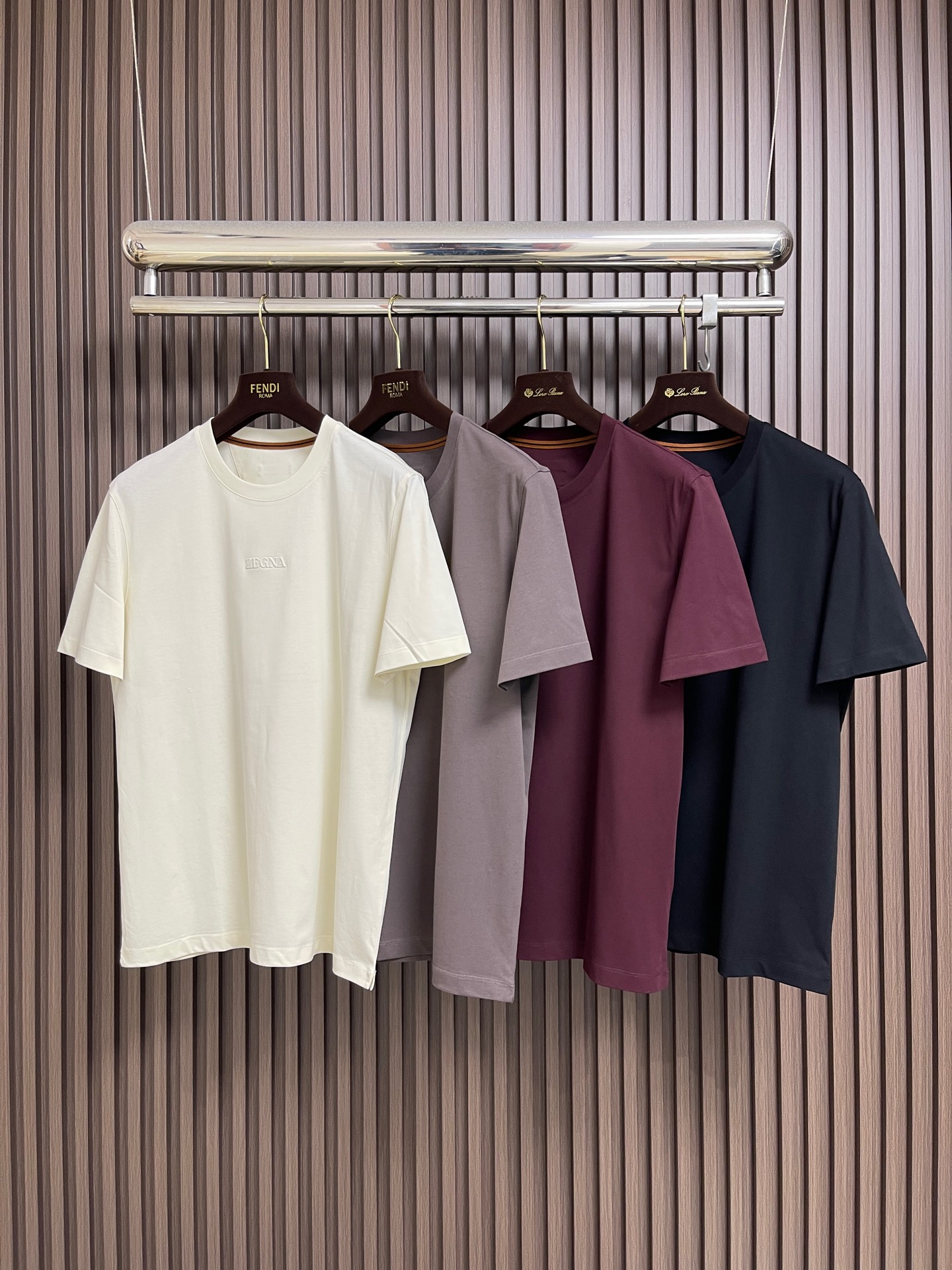 🛒🛒Zegna 2026SS 压印logo标识净色短袖T恤。定制60支三股平纹精棉面料 极致柔软舒适 高