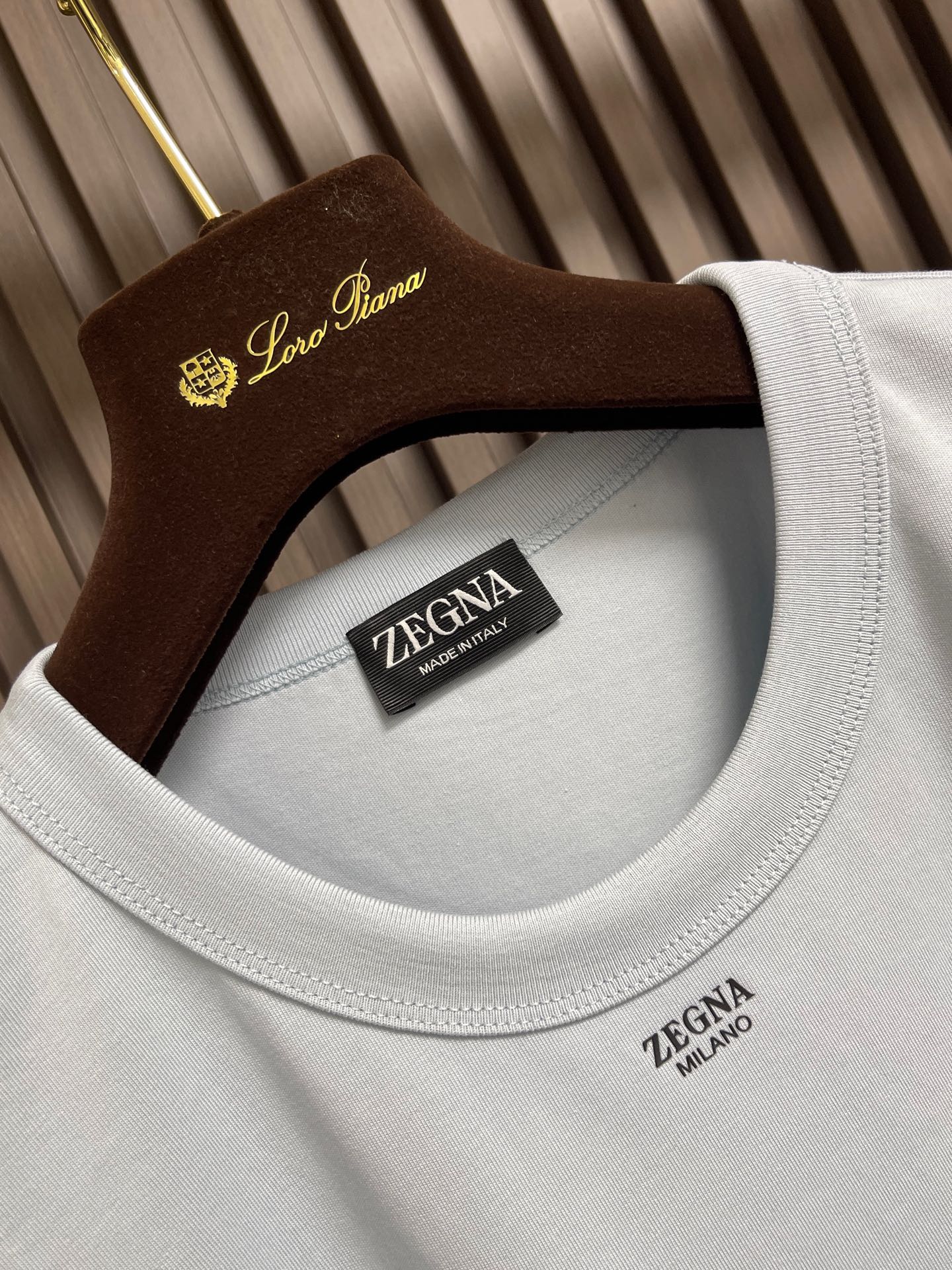 🛒🛒Zegna 杰尼亚2026ss新款圆领短袖T恤，定制新疆长绒棉面料，胶印logo标识 高弹面料、久穿